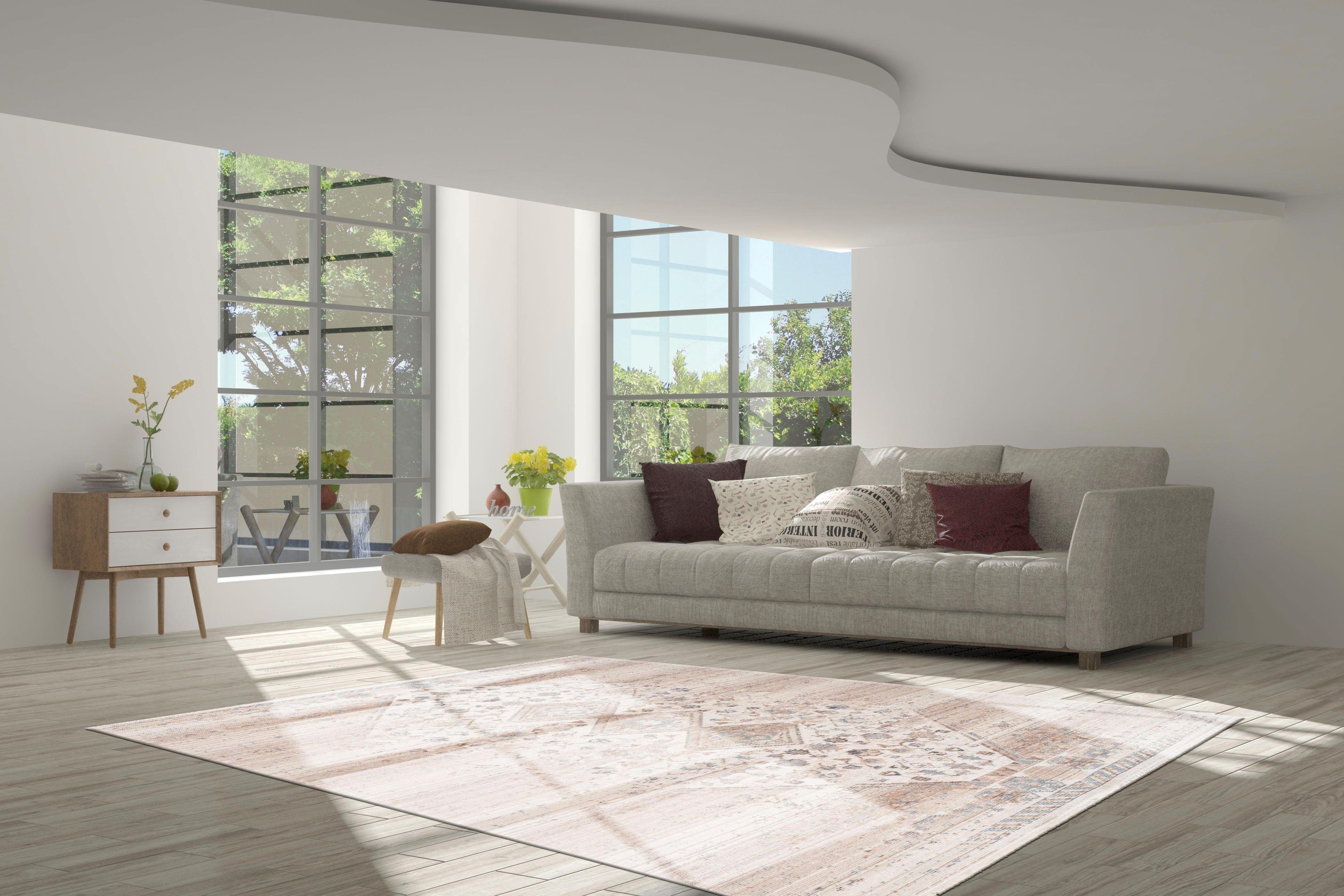 calo-deluxe Vloerkleed Rossa 800 Vintage-look, met franje, woonkamer