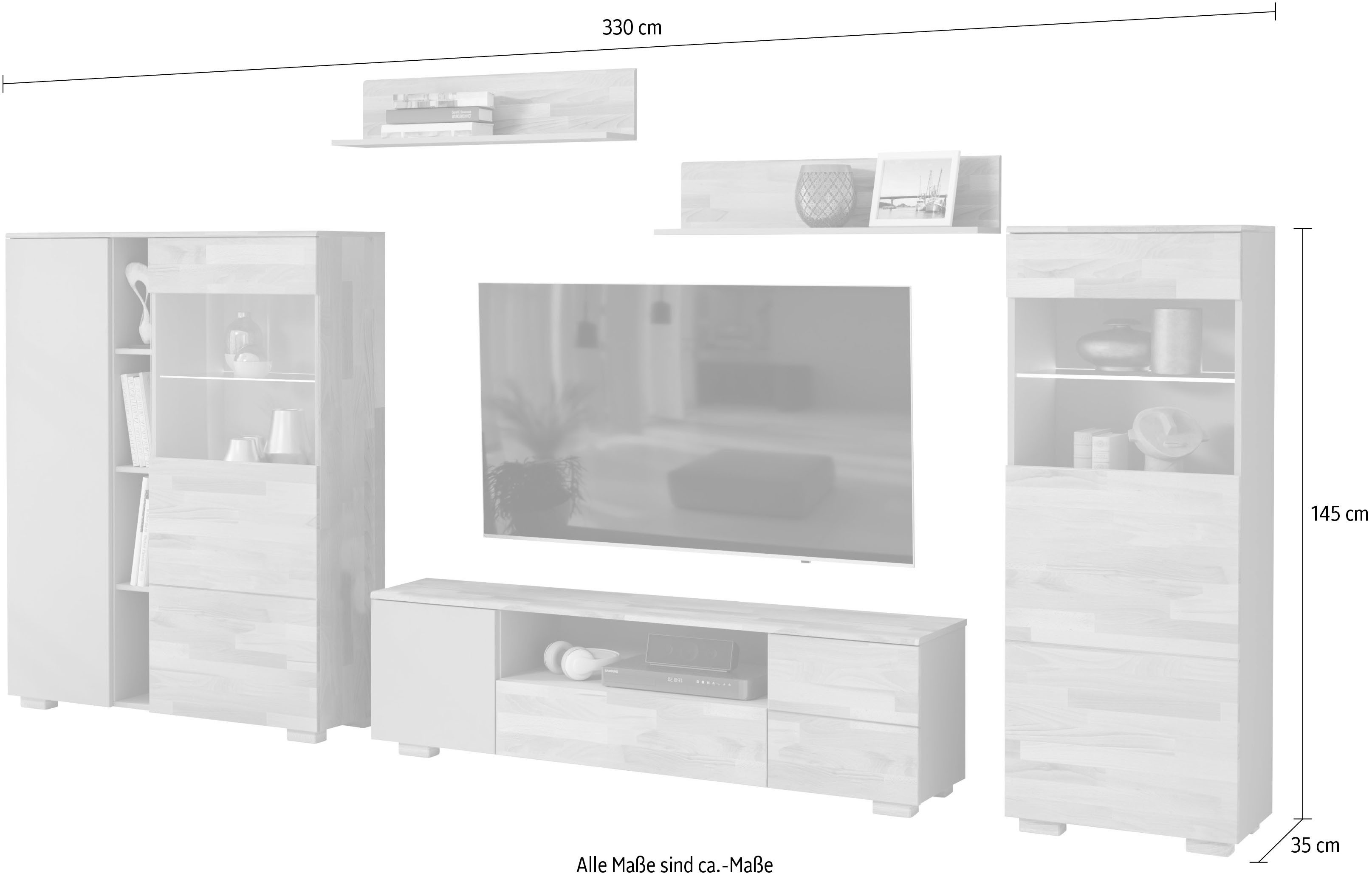 Home affaire Wandmeubel mooie moderne look (5-delig)