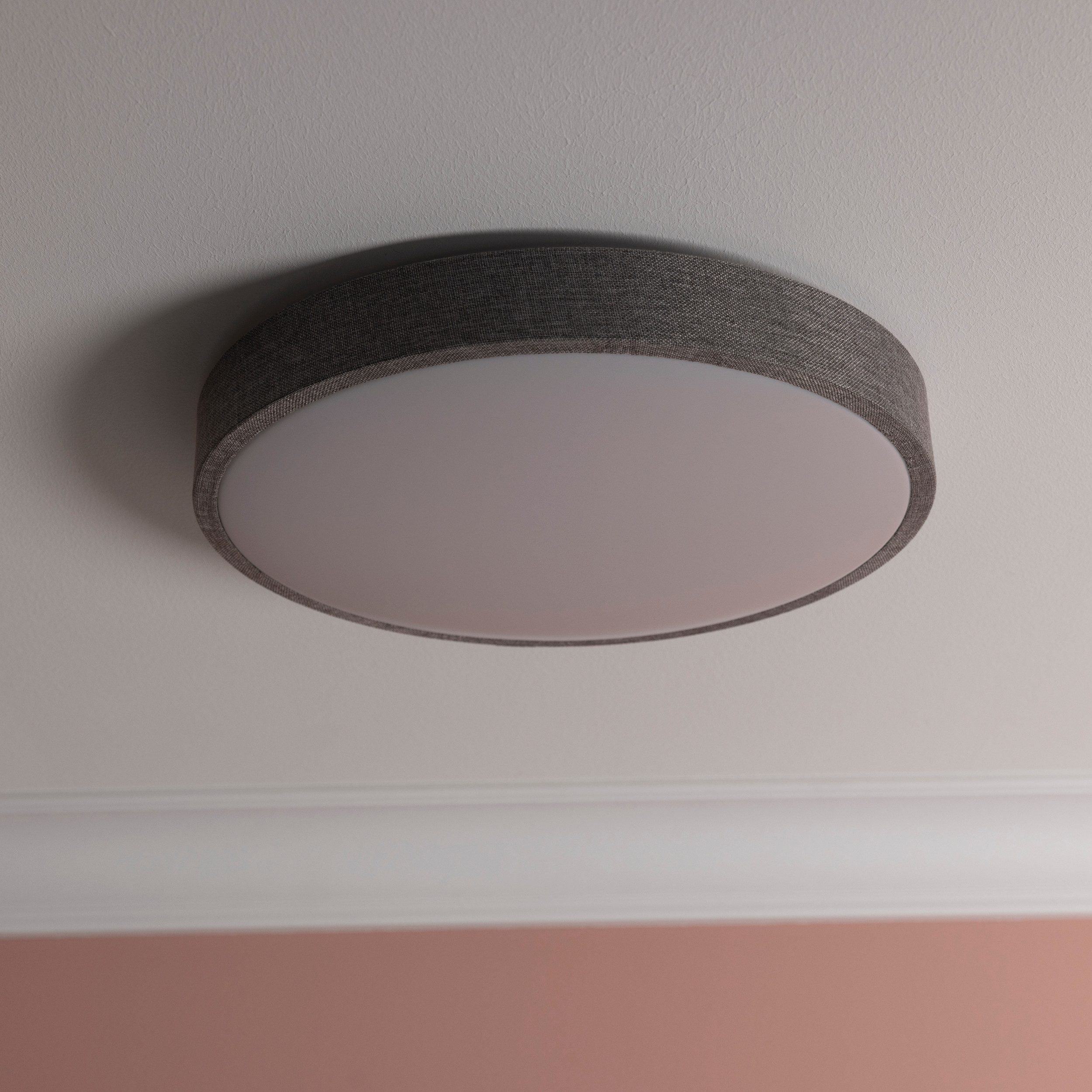 Brilliant Leuchten Led-plafondlamp Filiz Textiel, Ø 39 cm, 24 W, 2400 lm, 3000 K, 3-standen dimbaar (1 stuk)