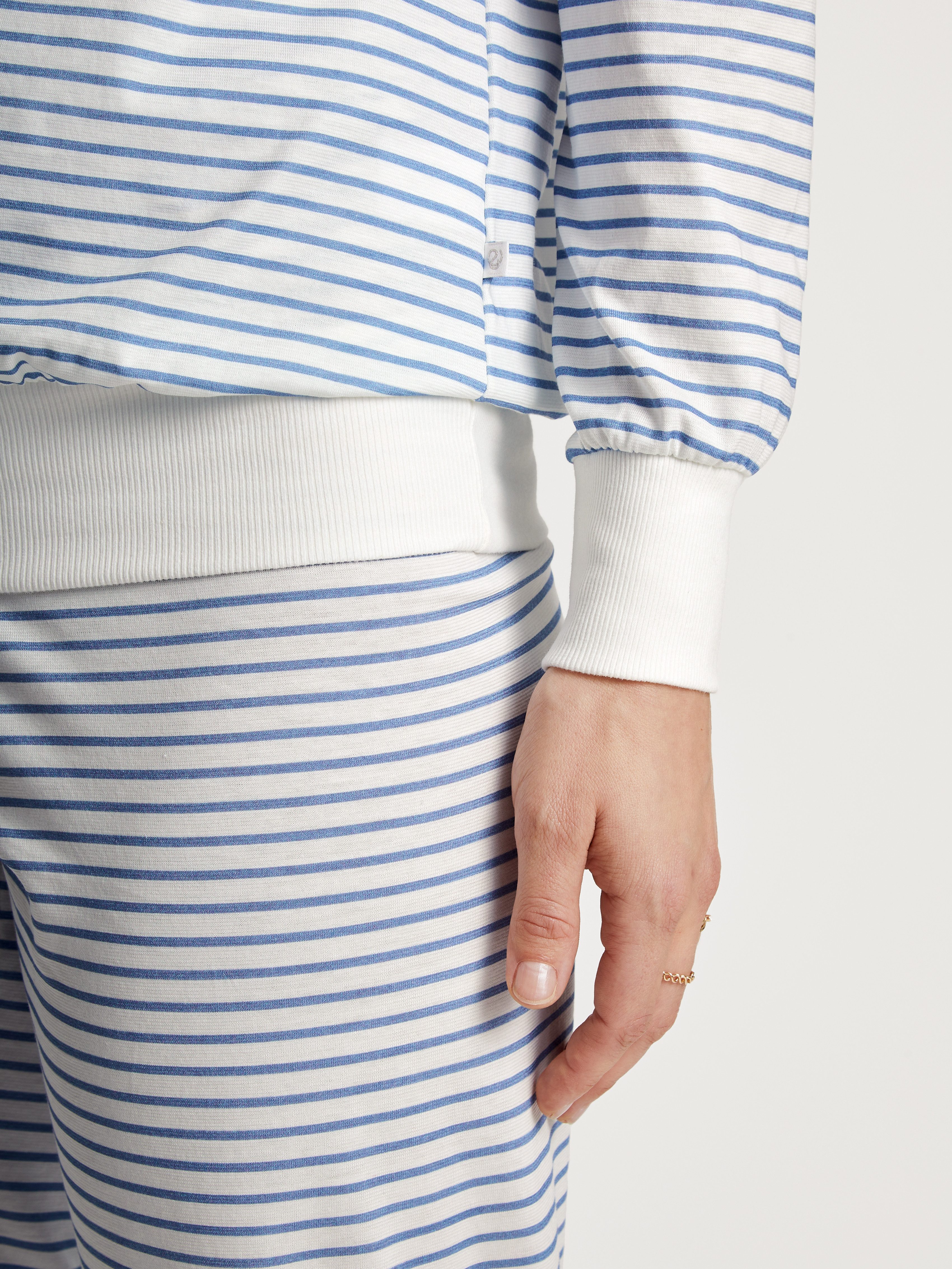 CALIDA Pyjama Cotton Stripes met zachte ribboorden aan de uiteinden (2-delig)