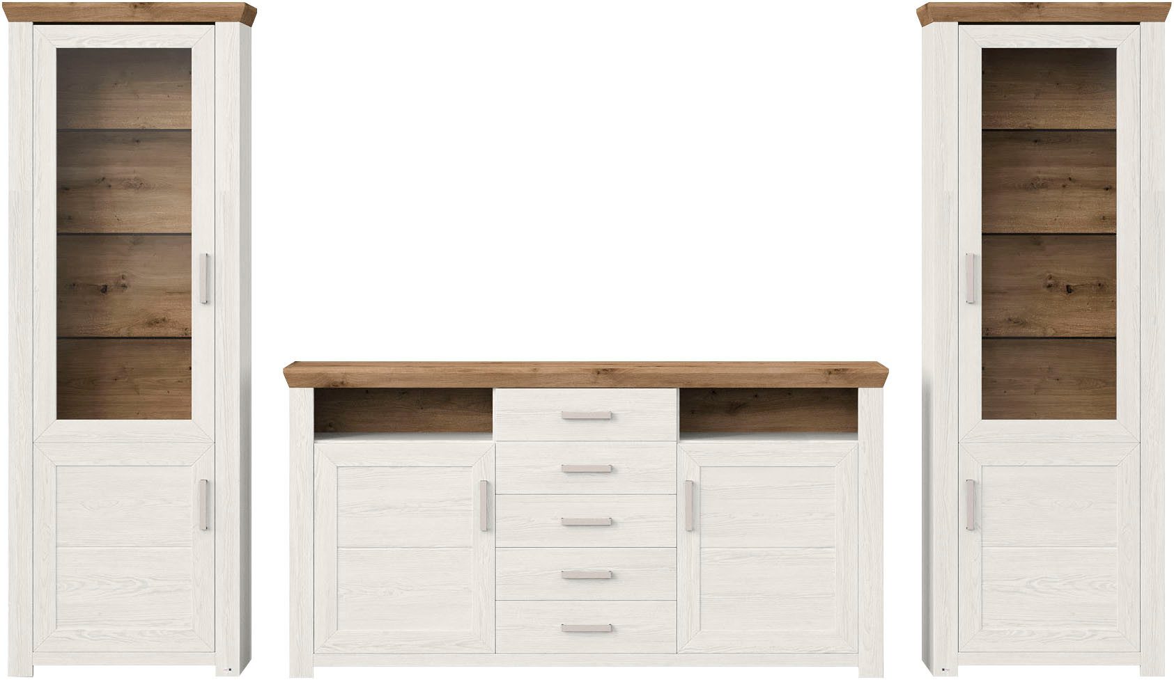 set one by Musterring Wandmeubel York Combinatie 05, in 3 kleurvarianten, totale breedte 354 cm (set, 3-delig)