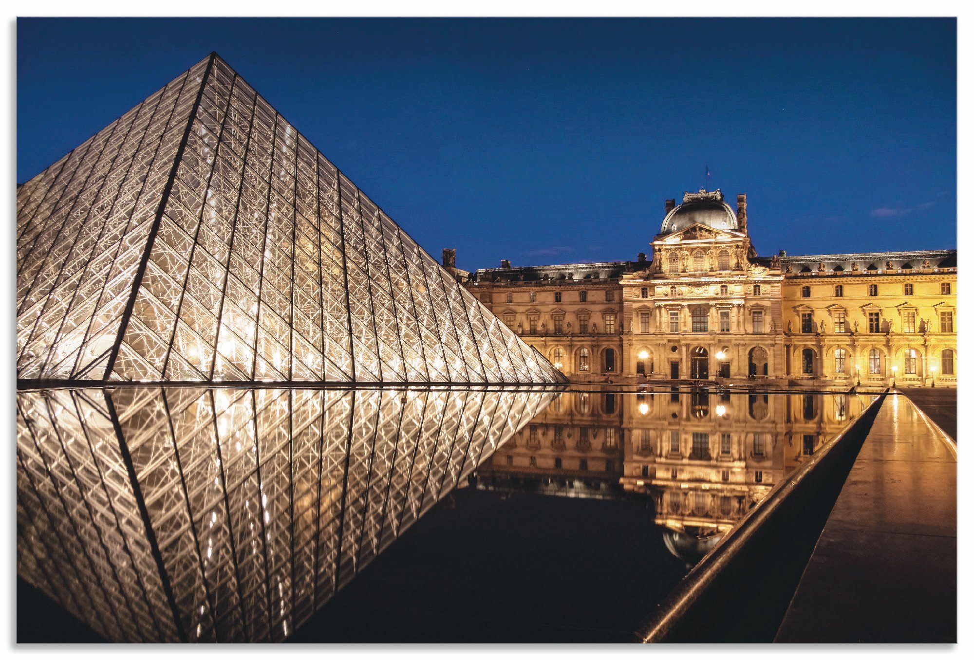 Artland Artprint Glaspyramide Musée du Louvre, Paris in vele afmetingen & productsoorten - artprint van aluminium / artprint voor buiten, artprint op linnen, poster, muursticker /