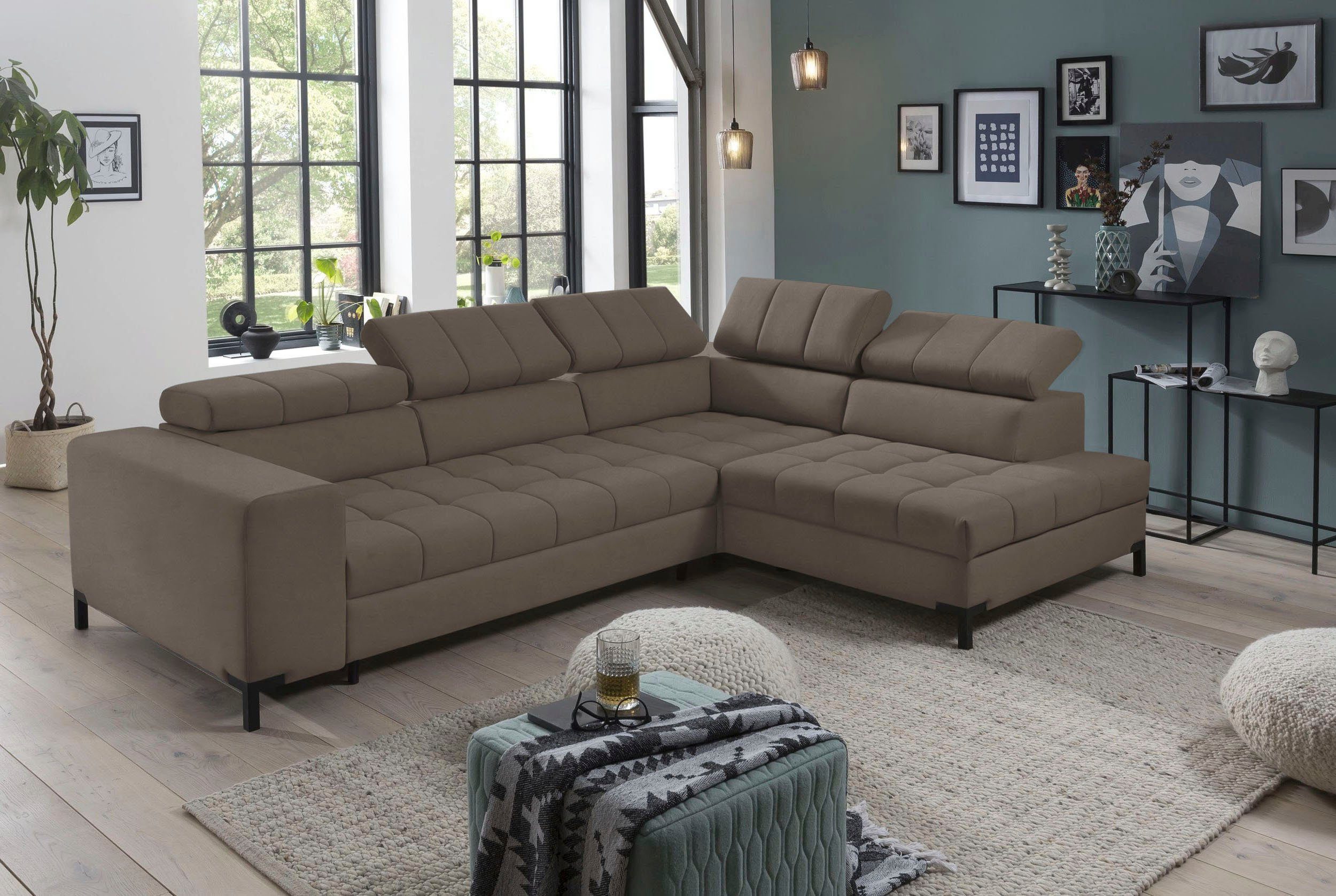 exxpo - sofa fashion Hoekbank Bocco, hoogwaardige afwerking, geweldig zitcomfort, comfortabel, L-vorm