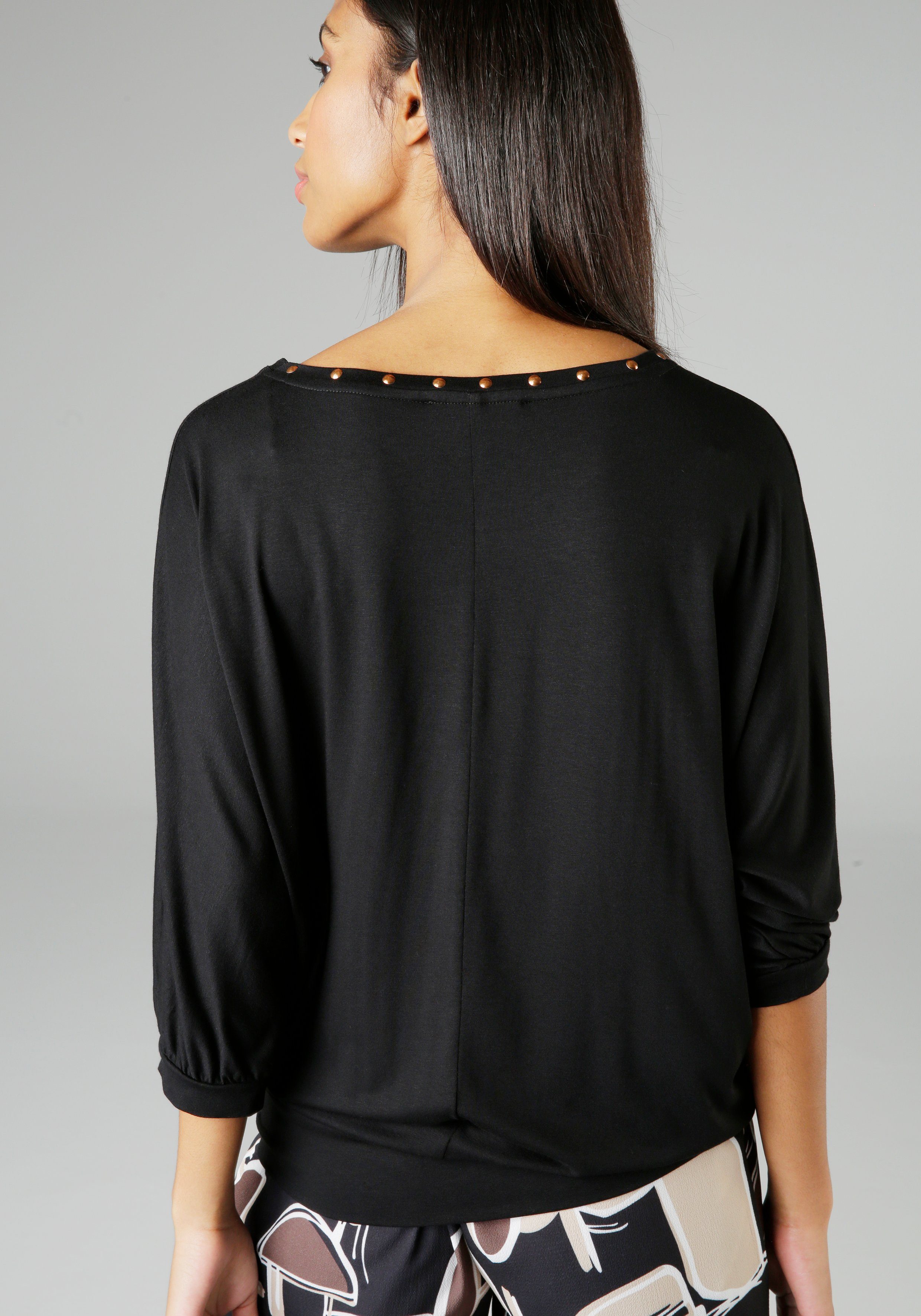 Aniston SELECTED Shirt met vleermuismouwen met bronzen nagels