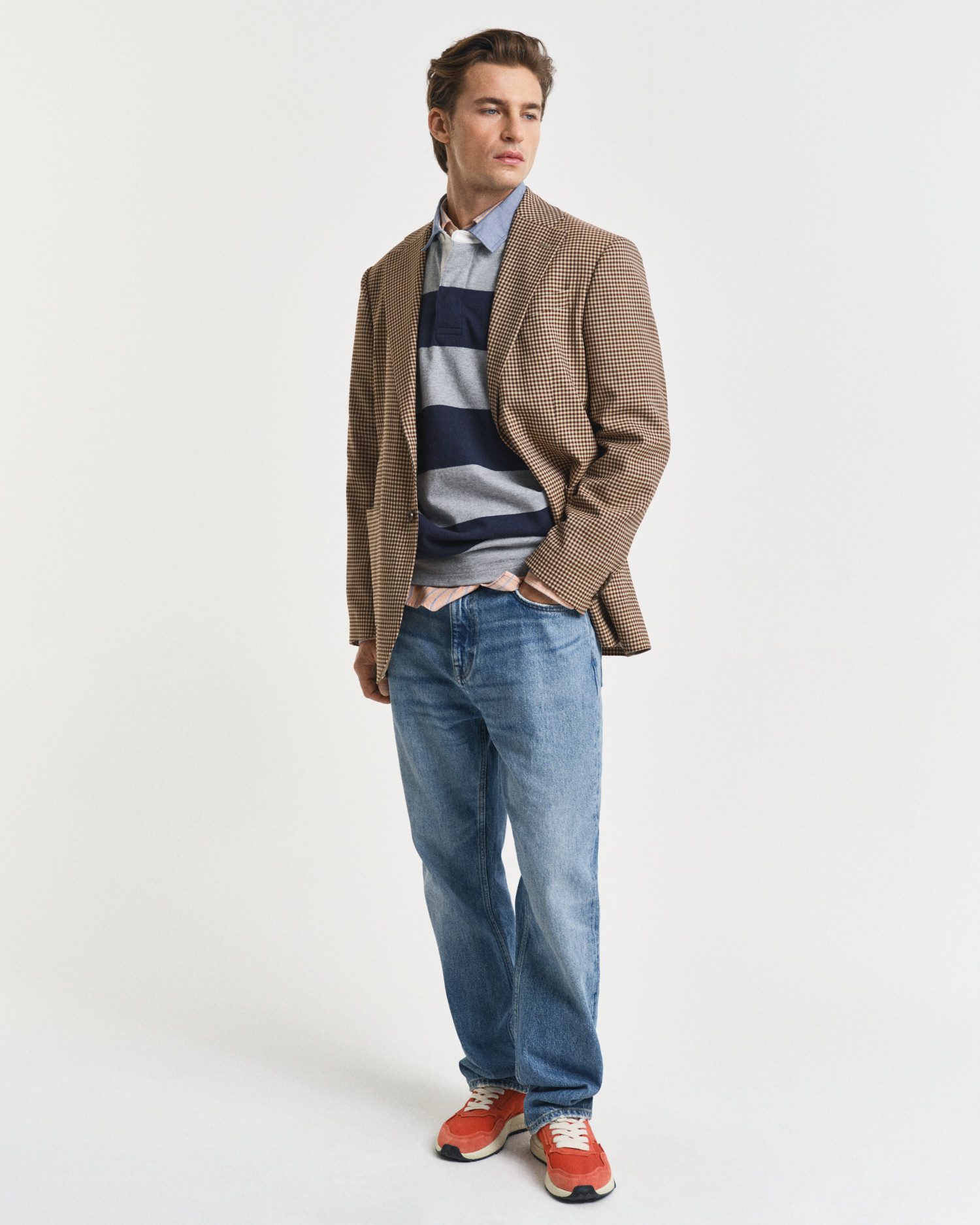 Gant Poloshirt met lange mouwen REG CHAMBRAY STRIPE HEAVY RUGGER