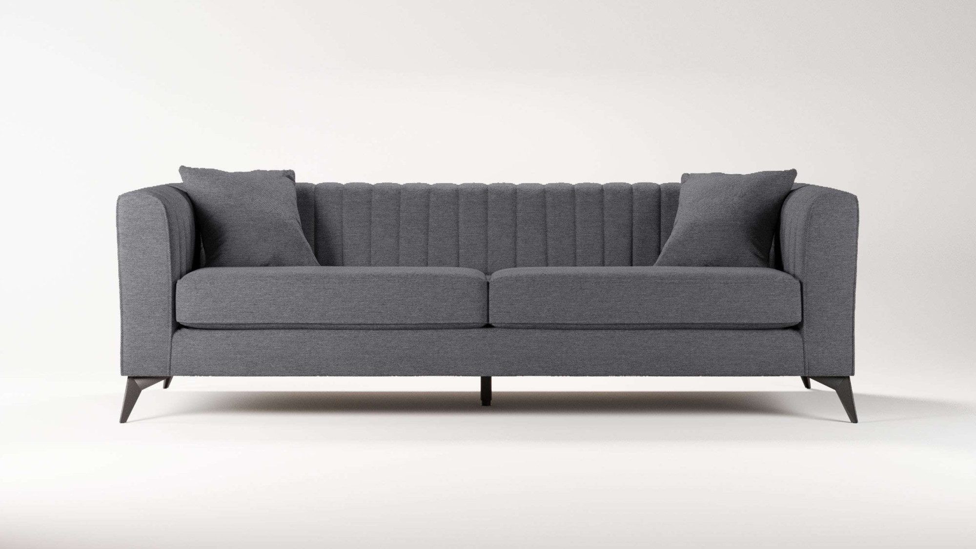 Places of Style 4-zitsbank MATTHEW elegant designsofa, afmetingen B/D/H: 231/86/74 cm XXL, stiksels in de rug, losse zitkussens, inclusief 2. sierkussen