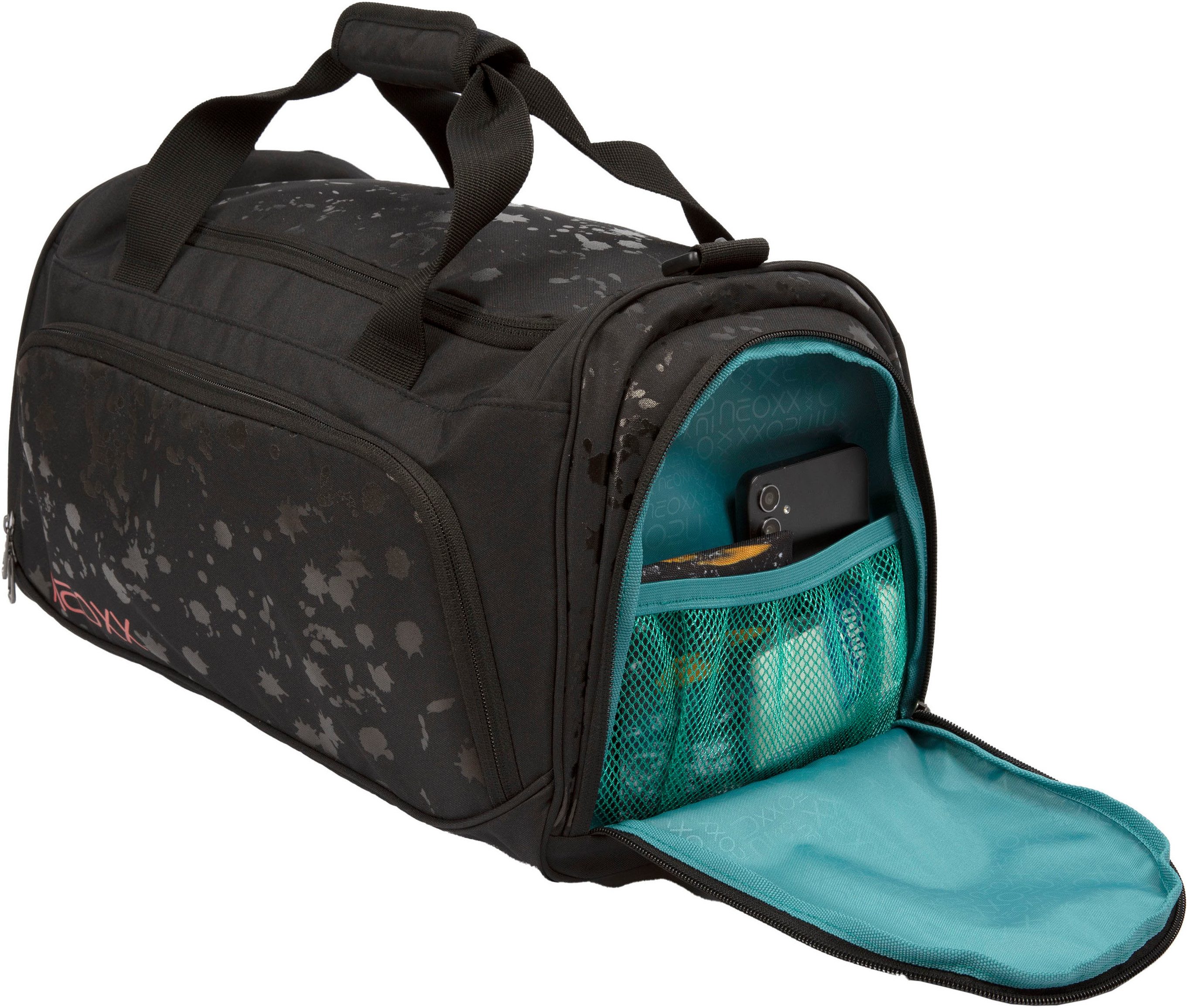 neoxx Sporttas Move, Splash Black gedeeltelijk van gerecycled materiaal