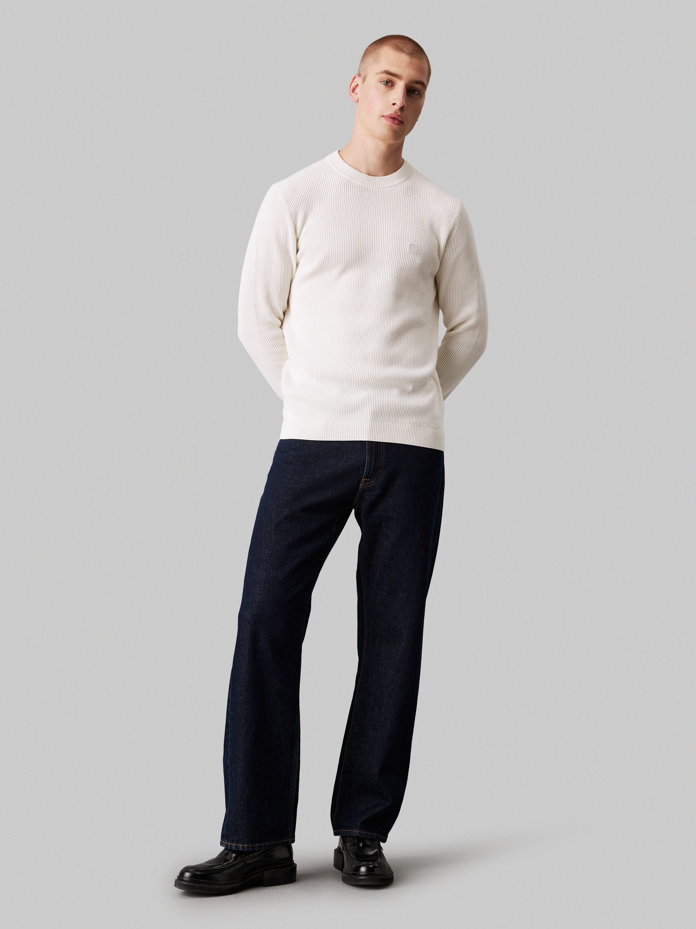 Calvin Klein Trui met ronde hals CK EMBRO BADGE SWEATER