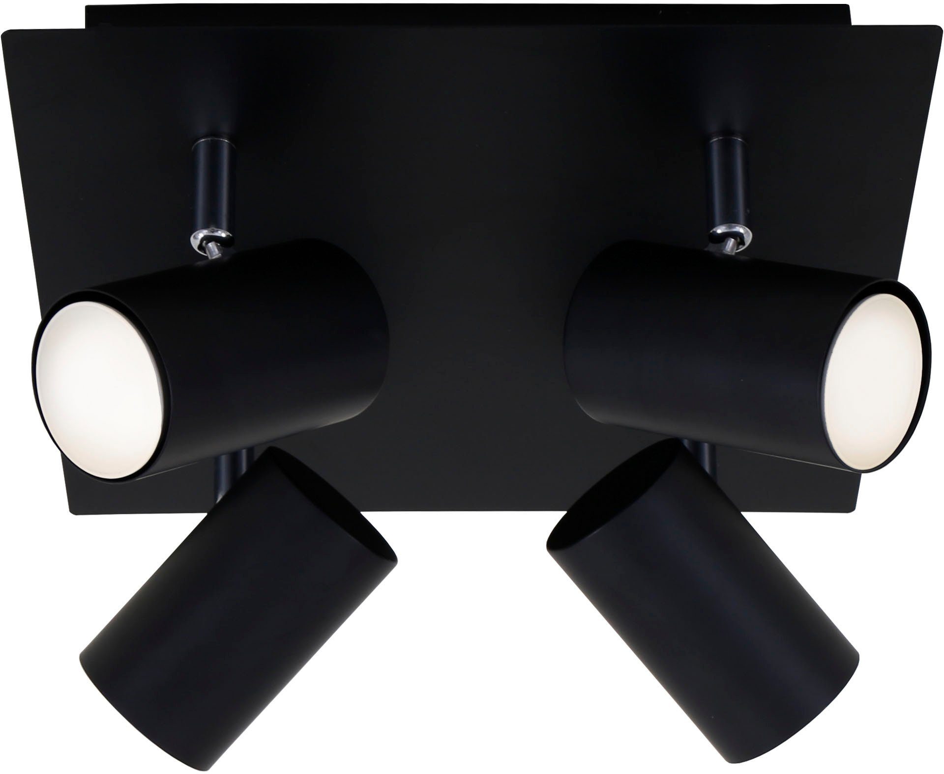 Briloner Leuchten Ledplafondspots 2857045 Run Plafondlamp, 26,5x26,5x12,3 cm, zwart, max. 40W, GU10, woonkamer