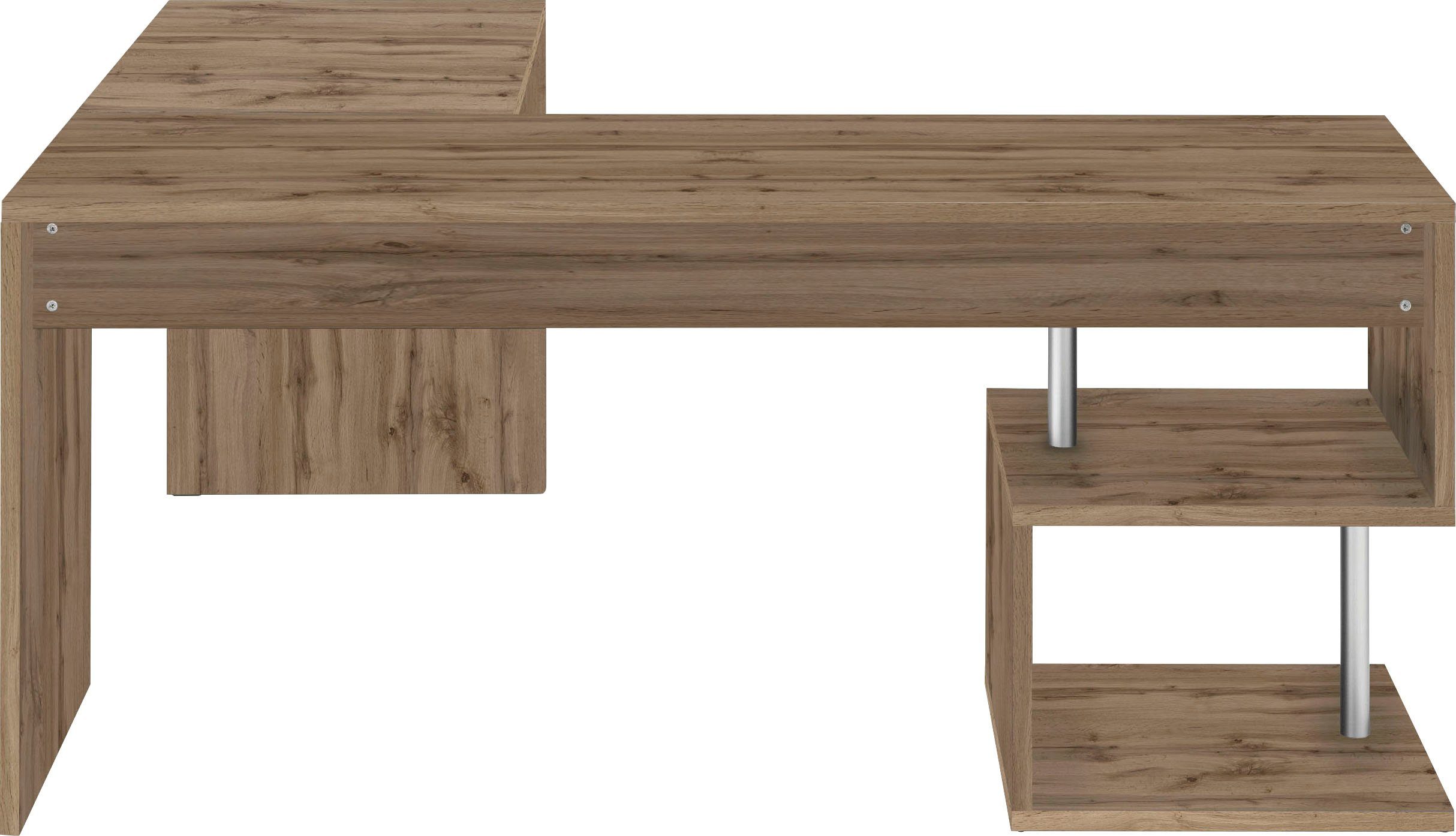 INOSIGN Hoekbureau Esse, Bureau in modern design met of zonder monitorsteun breedte 180/160 cm, made in italy