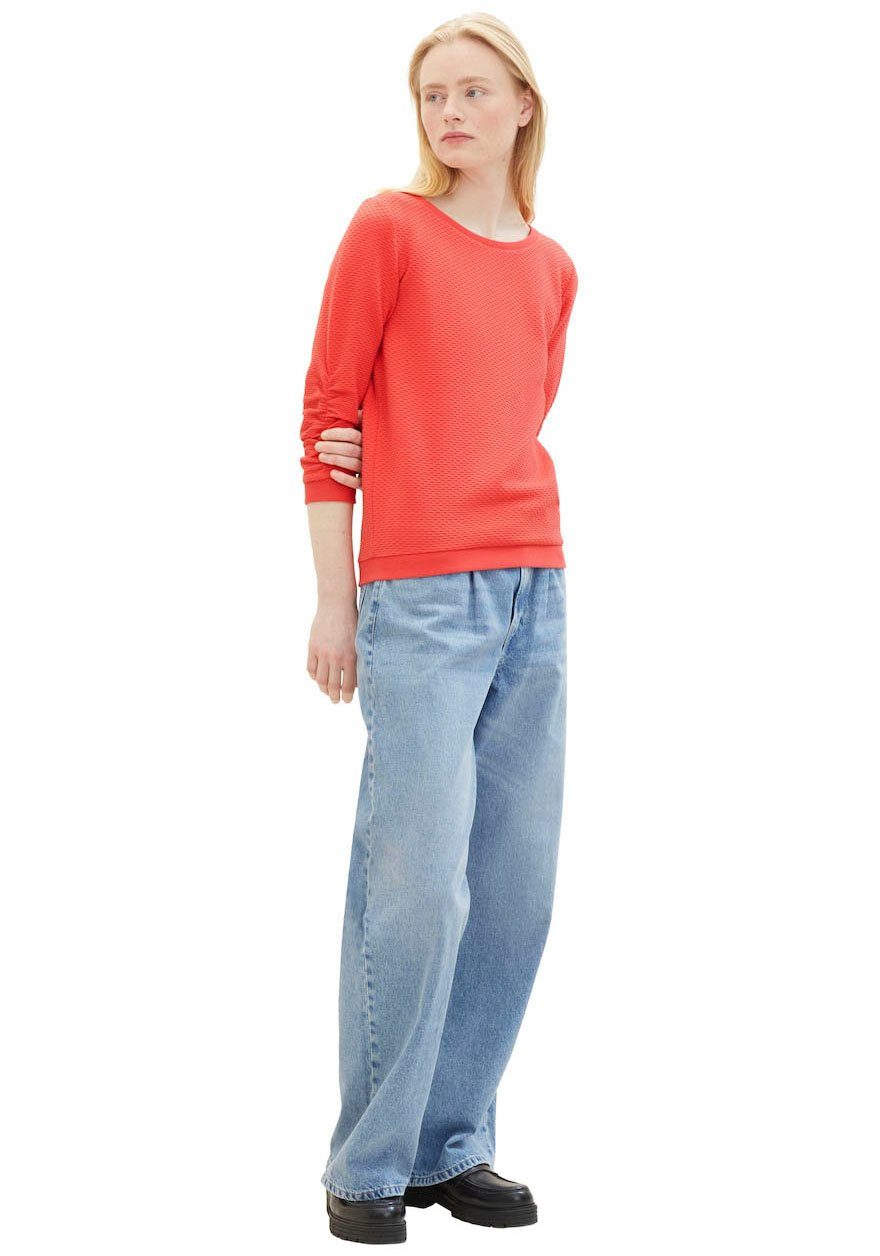 Tom Tailor Denim Sweatshirt met heel bijzonder oppervlak van het materiaal