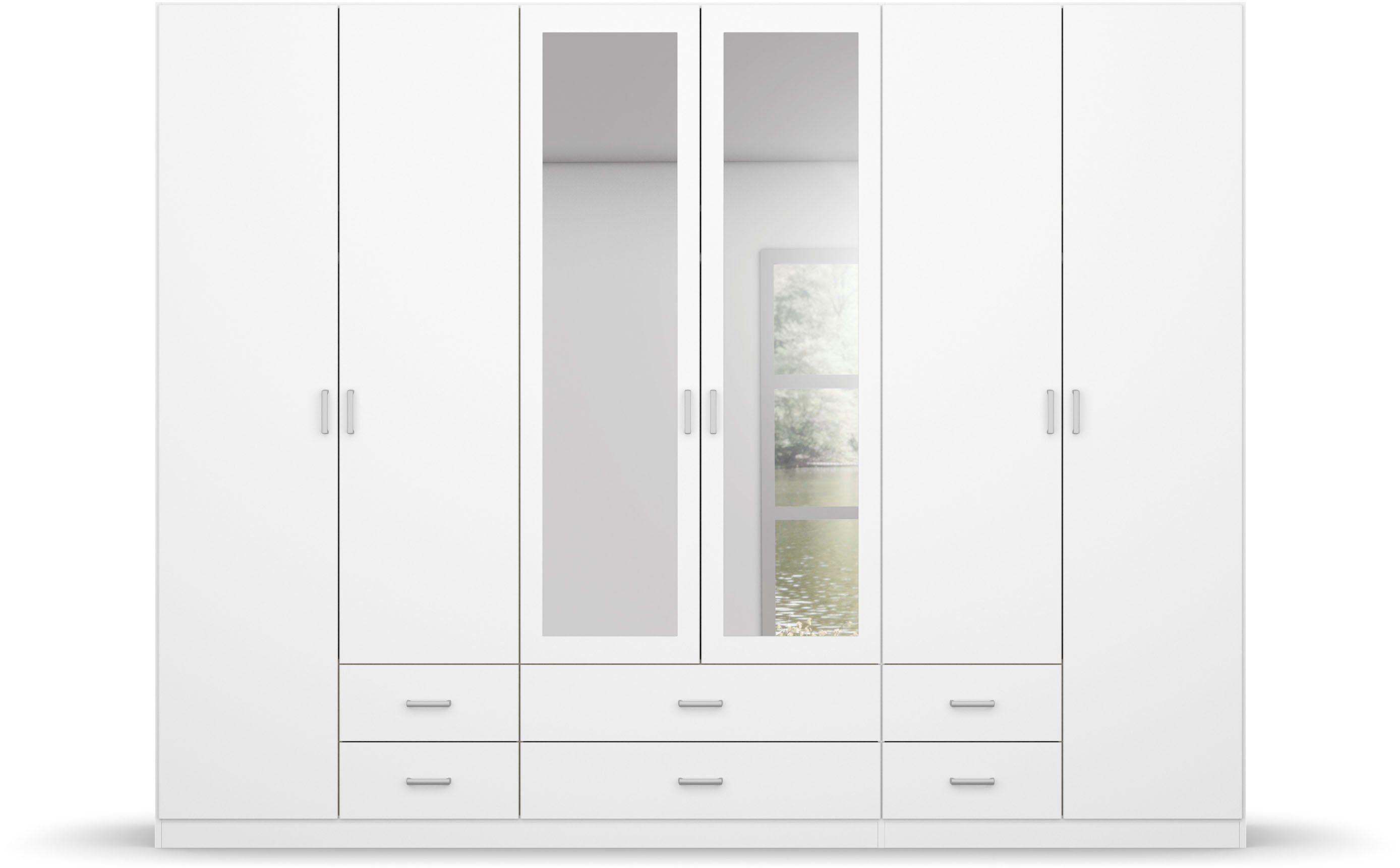 rauch Kledingkast Kast Garderobe Wasmand GAMMA in 3 Breedtes veel opbergruimte met 6 lades, met spiegel topseller made in germany