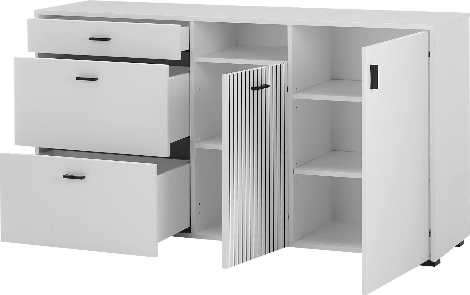 INOSIGN Dressoir Hudson in moderne trendkleur, handgrepen van metaal (zwart), breedte 150 cm