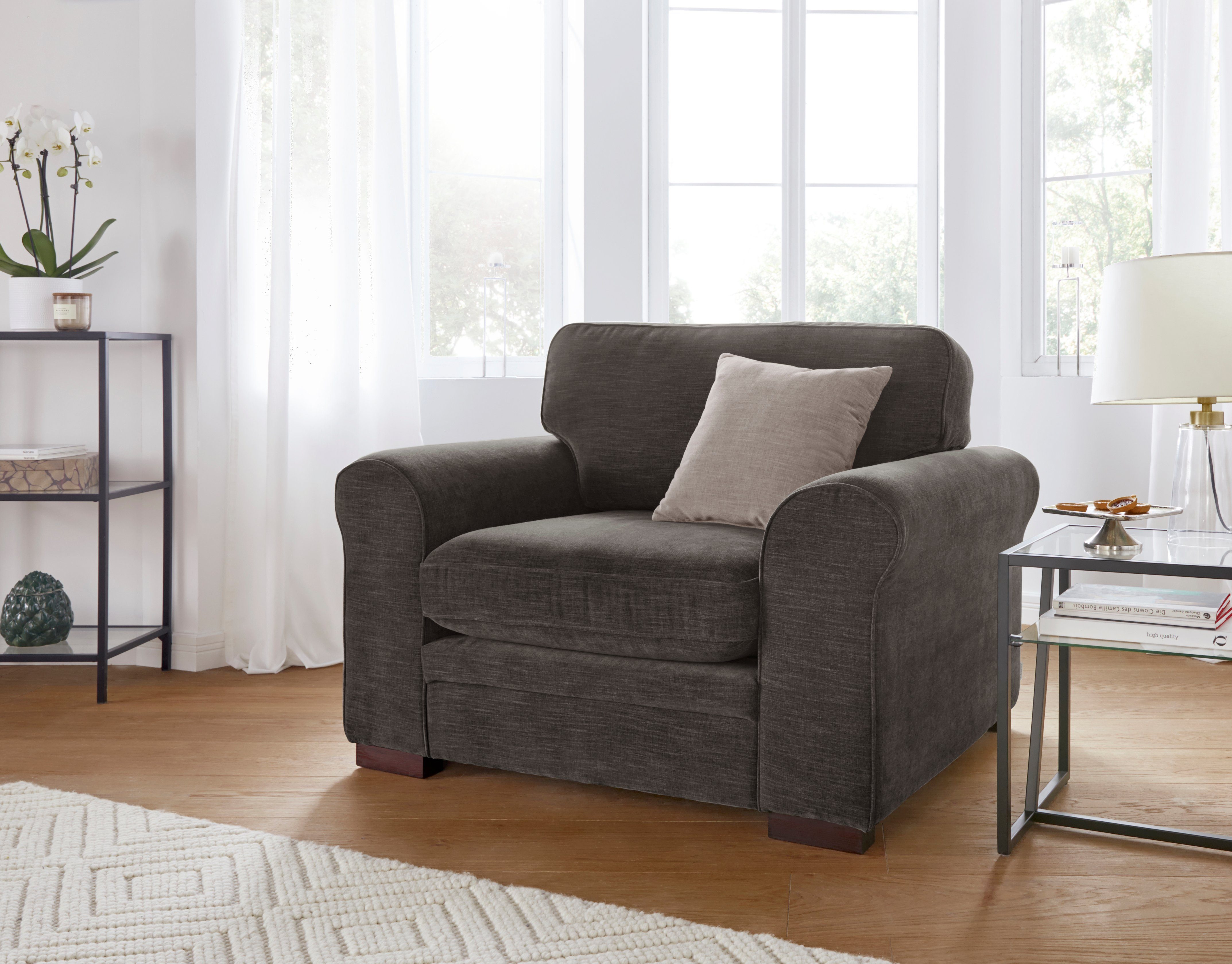 Home affaire Fauteuil Broughton zachte bekleding, passend bij de serie "broughton", in 3 soorten bekleding