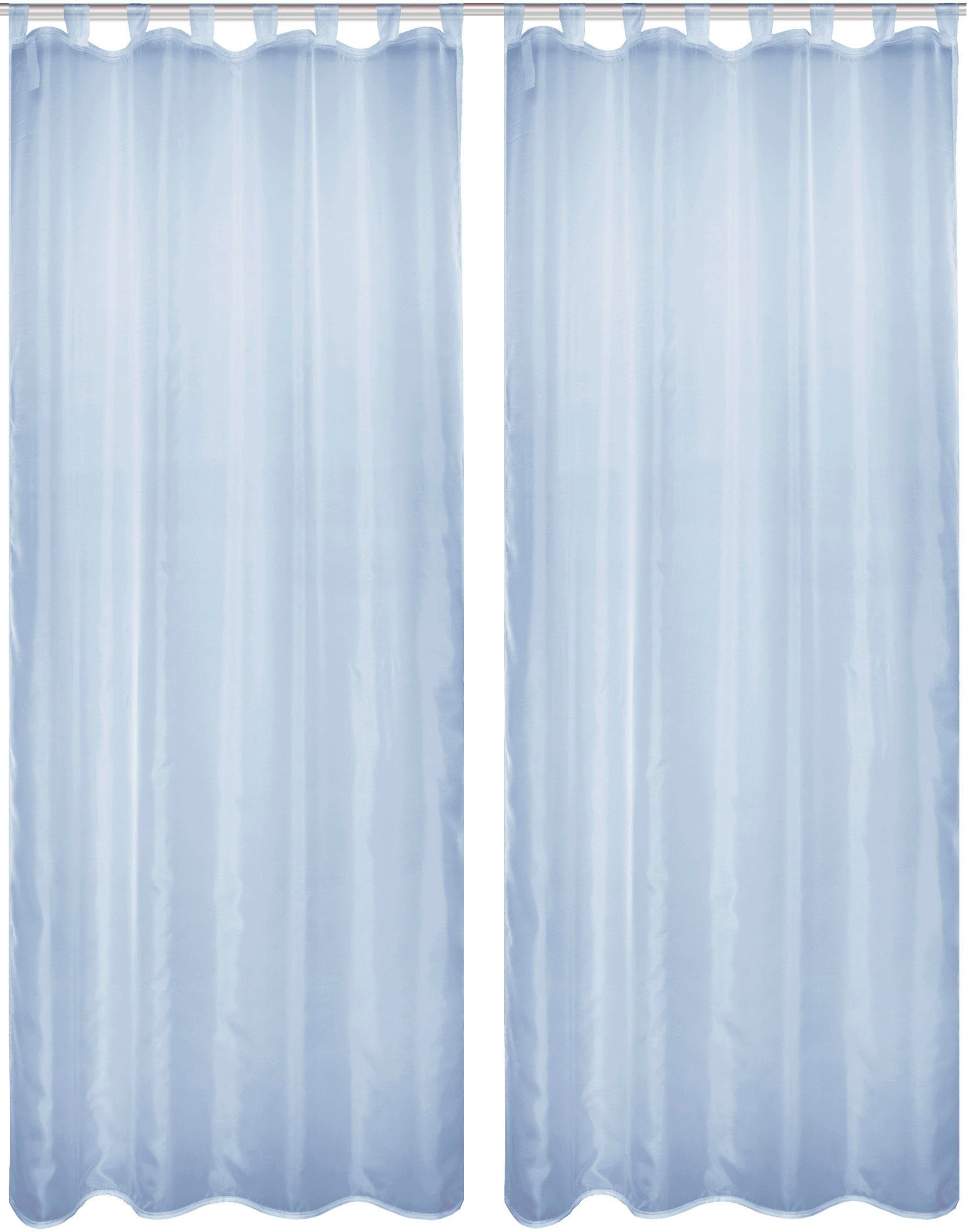 HOME WOHNIDEEN Gordijn NESSI 2-DELIG PAKKET Effen, voile, transparant, lussen incl. trekband, 2-pack (2 stuks)