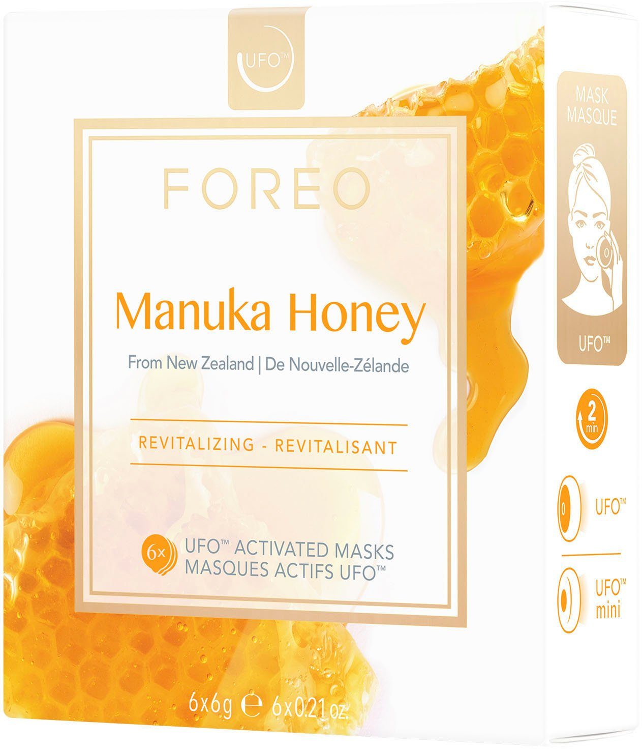 FOREO Masker Manuka Honey 6 x 6 g, compatibel met ufo & ufo mini (set)