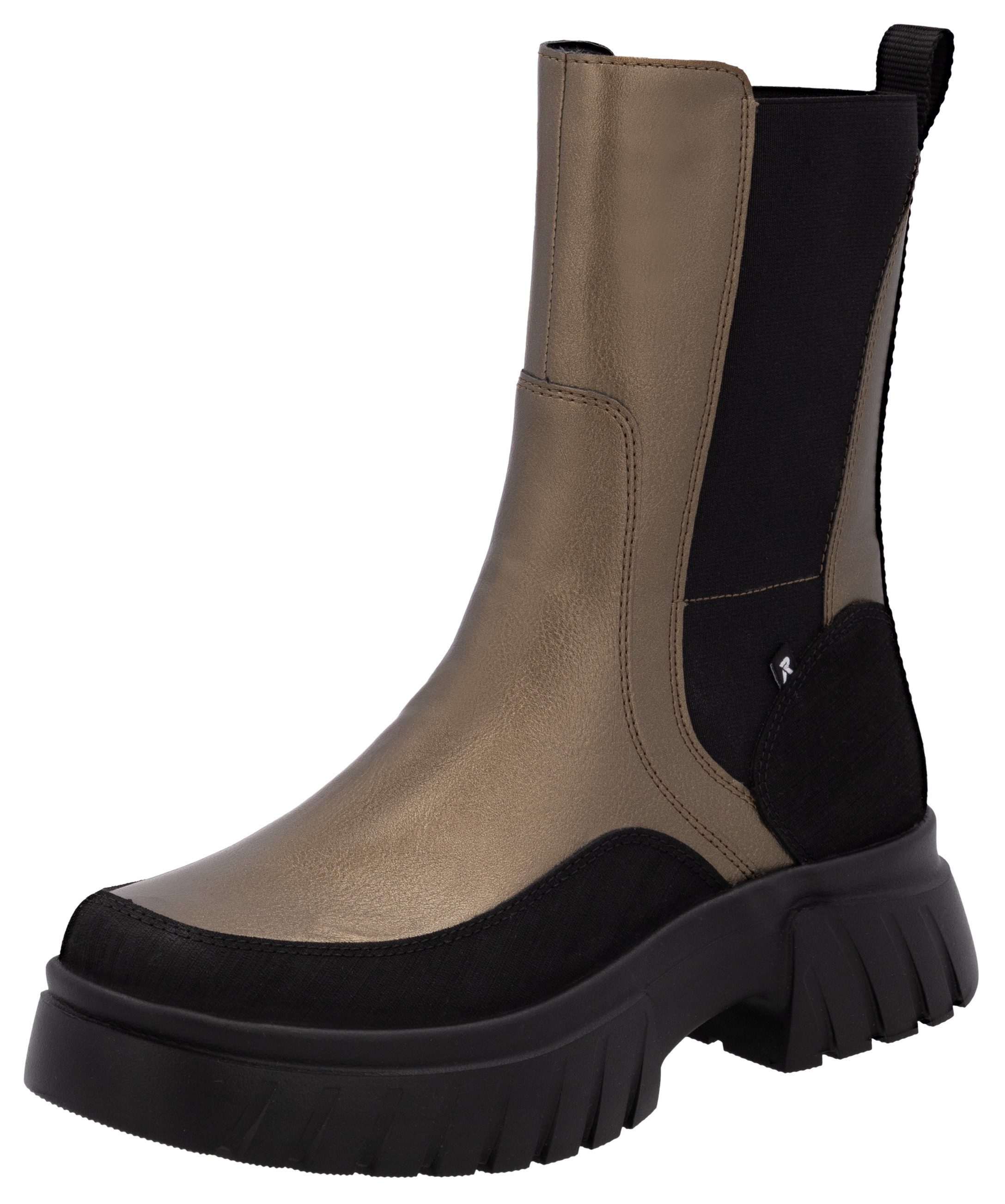 Rieker EVOLUTION Chelsea-boots instaplaarzen, enkellaarsjes met praktische binnenrits dames chelsea boots maat 40 goud(kleur)