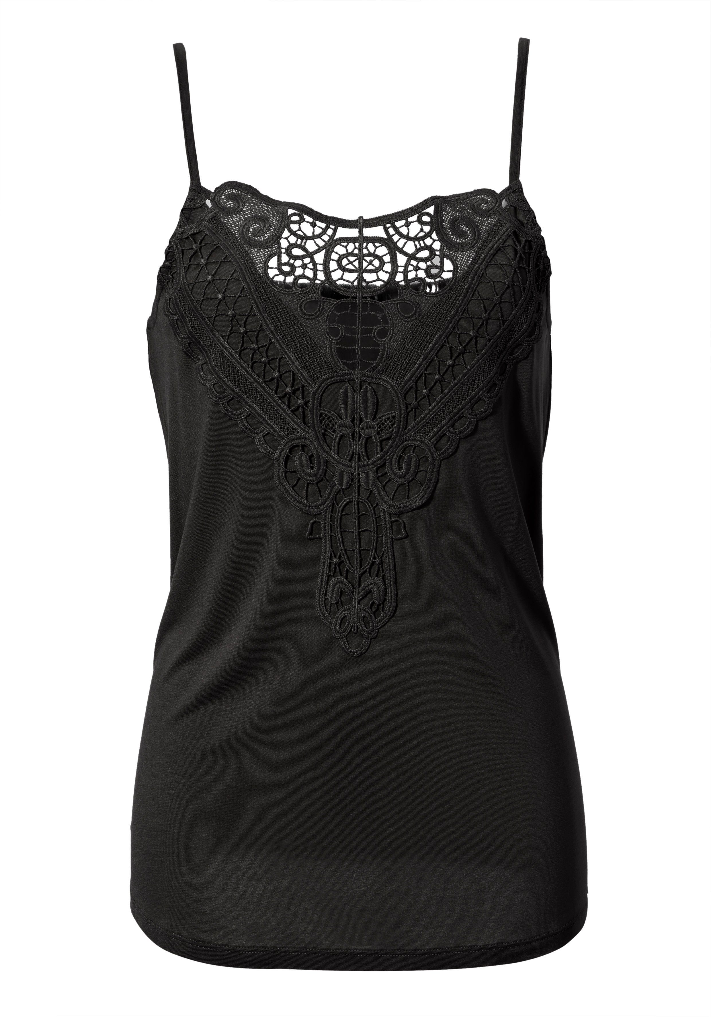 Aniston CASUAL Kanten top met verstelbare spaghettibandjes