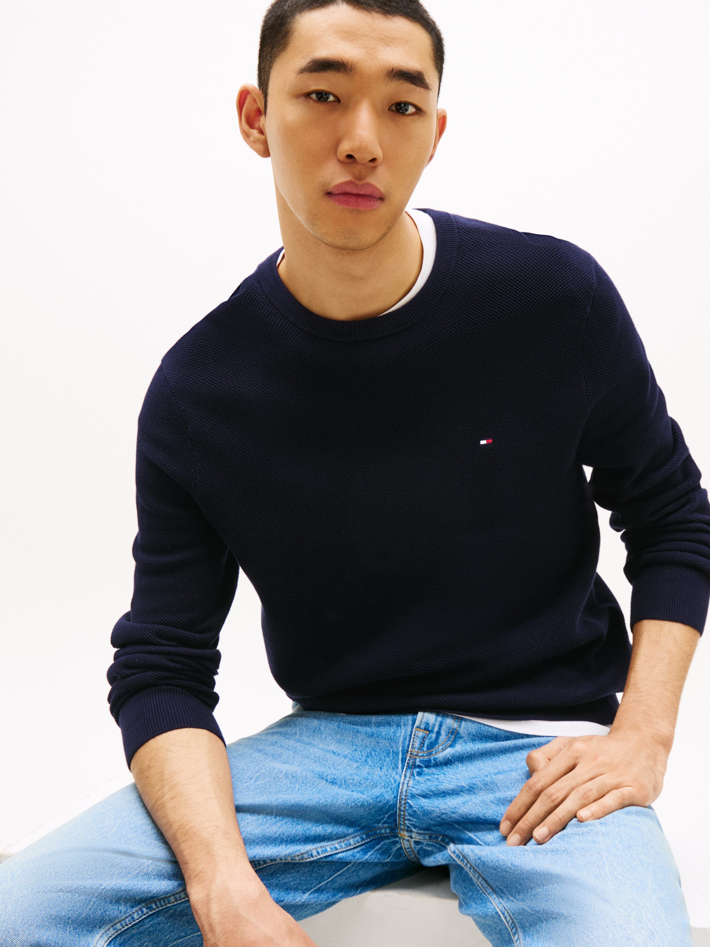 Tommy Hilfiger Trui met ronde hals ESSENTIAL STRUCTURE CREW NECK