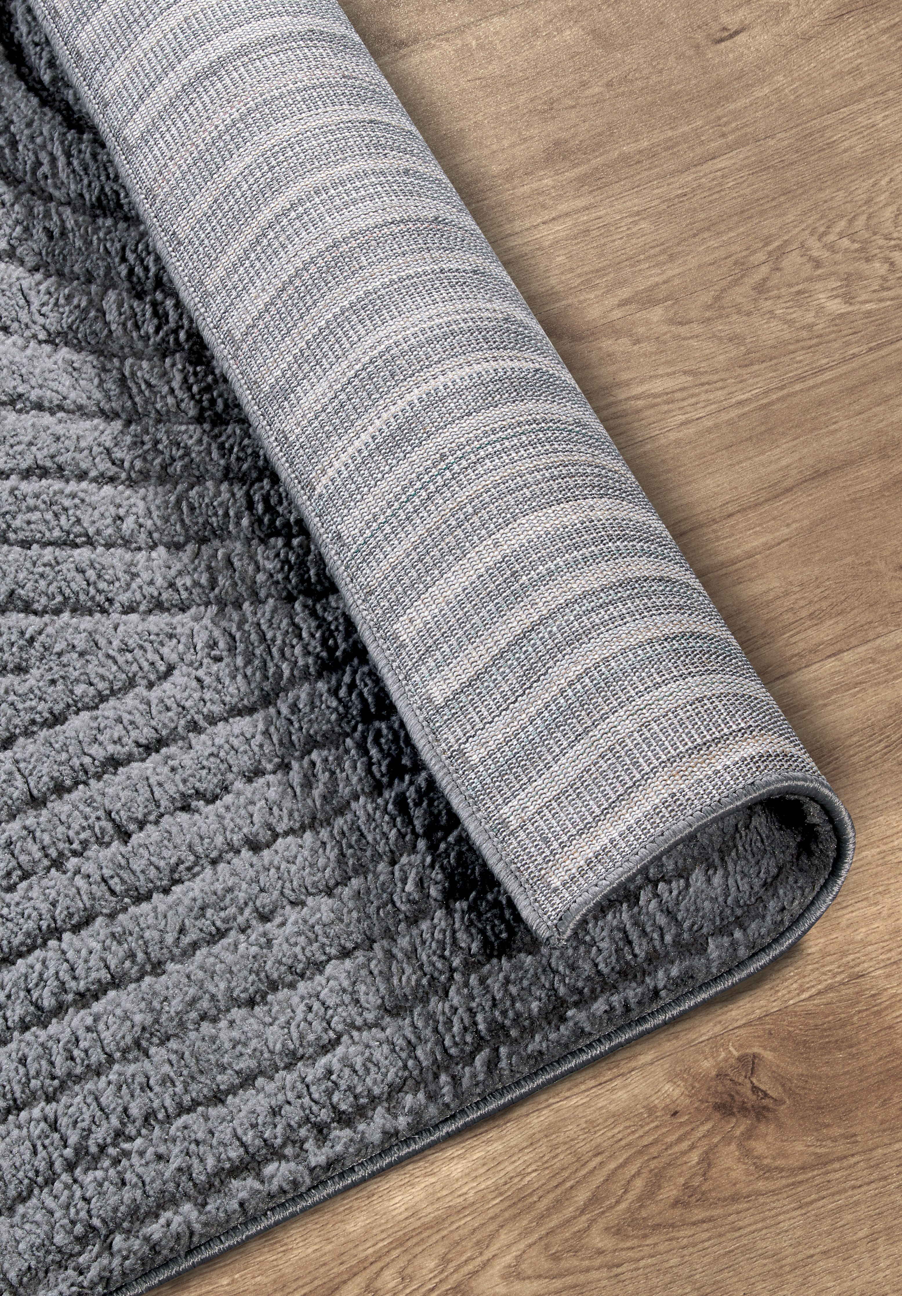 ELLE DECORATION Design-vloerkleed Cosy Panglao, ook als rond tapijt verkrijgbaar uni laagpolig, hoog-laag structuur, modern, scandi, boho, woonkamer