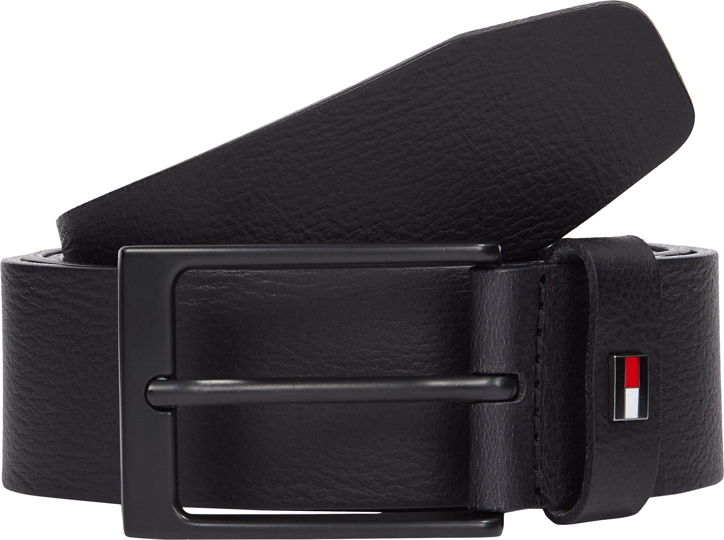 Tommy Hilfiger Leren riem LAYTON 3.5 Metalen patch, eenvoudige doornsluiting