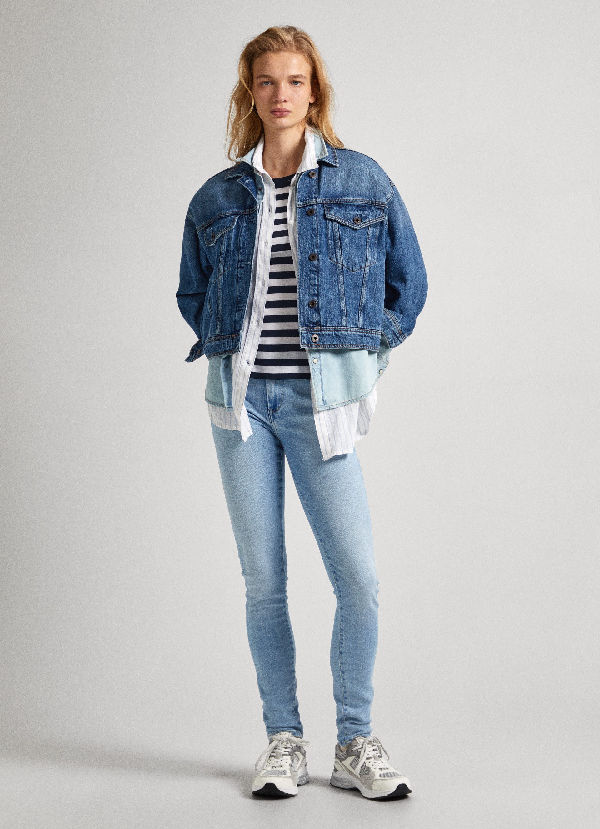 Pepe Jeans Skinny fit jeans in gebruikte look