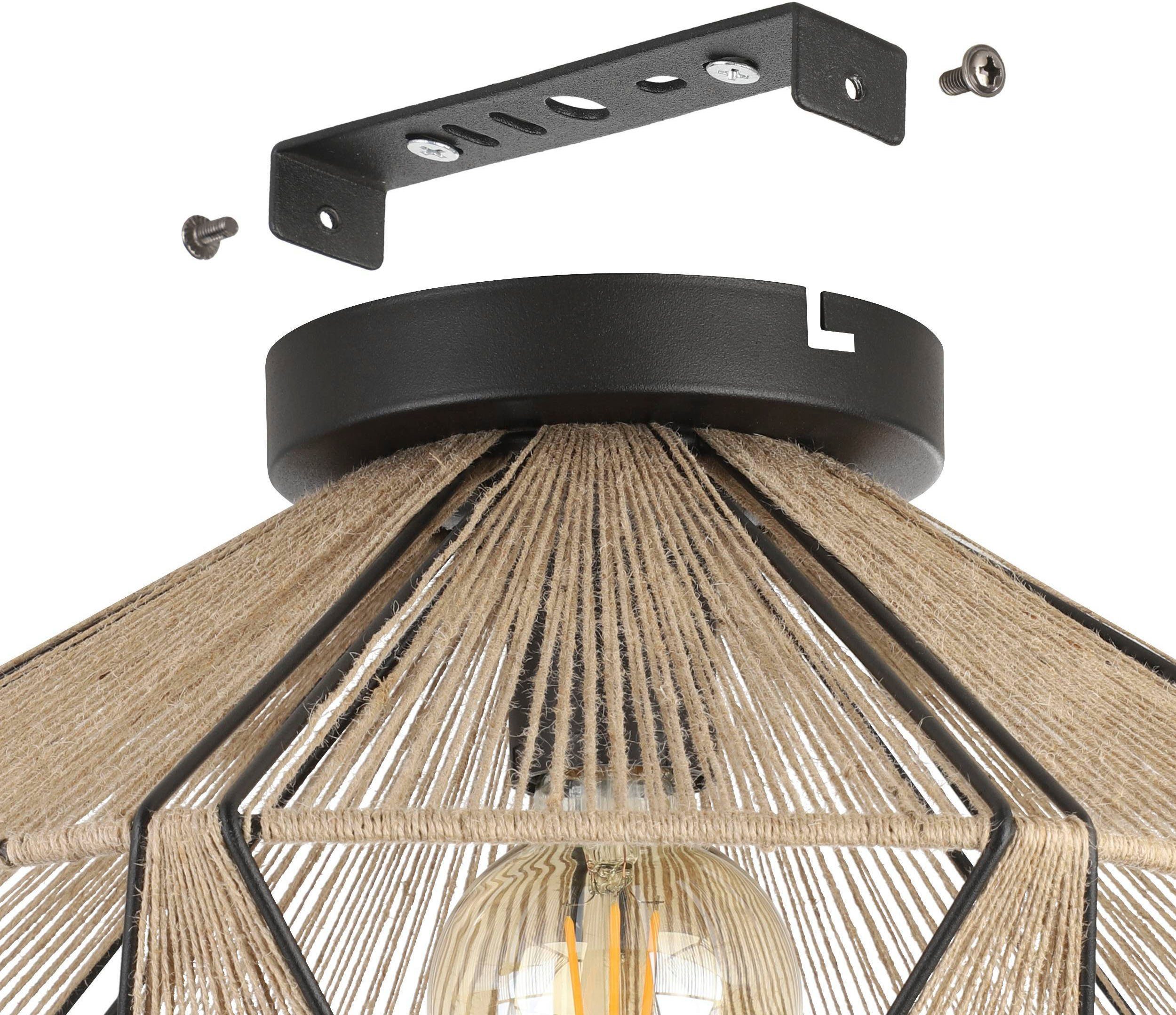 EGLO Plafondlamp ADWICKLE Plafondlamp, staal en textiel, woonkamerlamp, hal lamp (1 stuk)