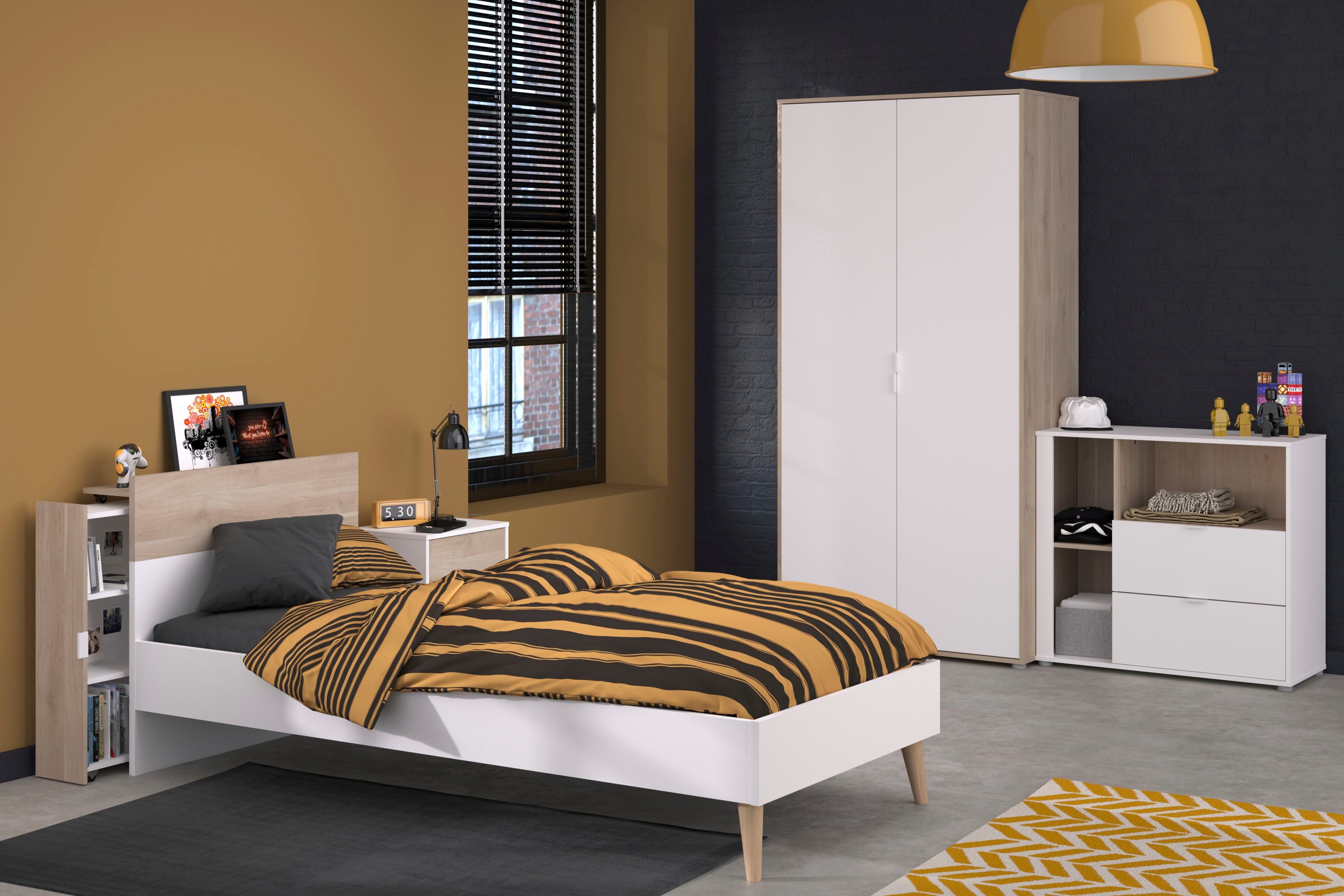 Parisot Tienerkamerset Aalborg 2 uittrekbaar rek aan het bed, veel opbergruimte, mooie uitstraling (set, 4-delig)