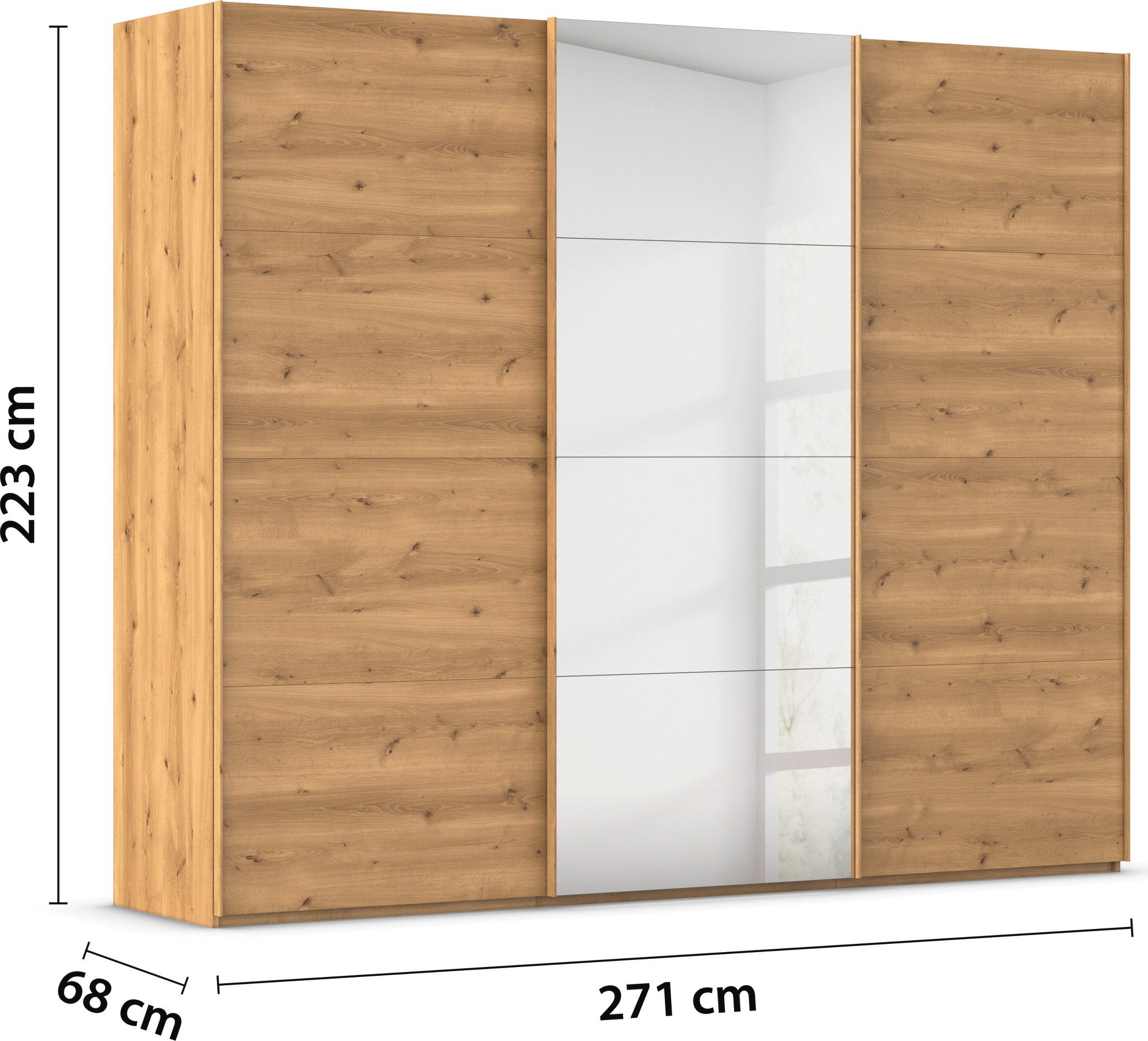 rauch Schuifdeurkast Kledingkast Kast Garderobe Slaapkamerkast SCALE-FYRA edel vierdelige deuren met spiegel en veel kleuren made in germany
