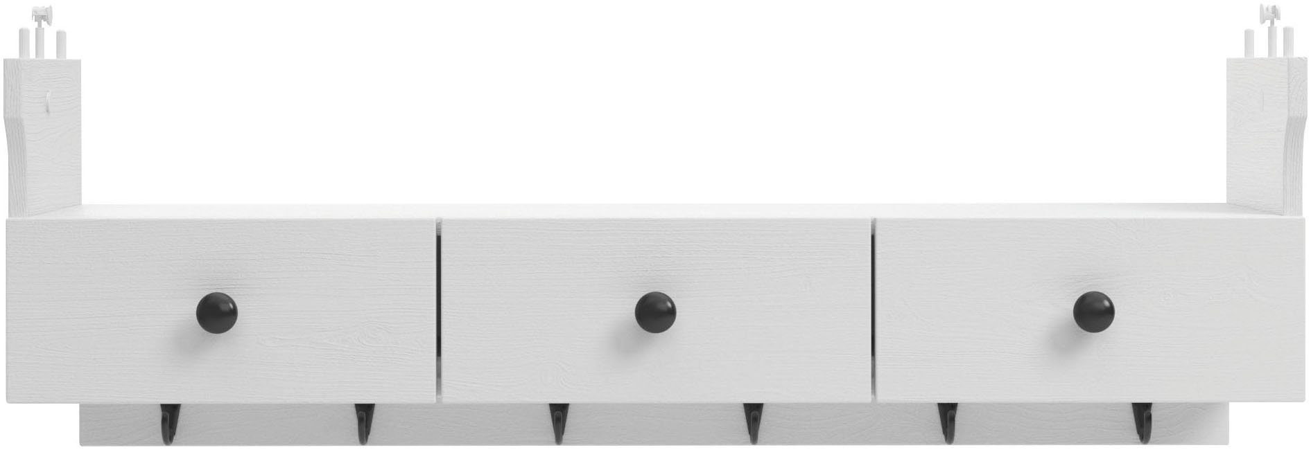 Kochstation Keukenrek KS-Osby Massief grenen, breedte 100 cm, 1 lade, 6 metalen haken (1 stuk)