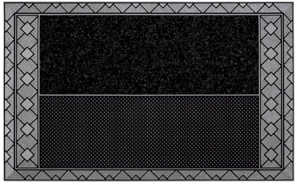 Home2Fashion Mat DC - Rhombus Vuilafstotende mat, robuust, met bies, geschikt voor binnen en buiten