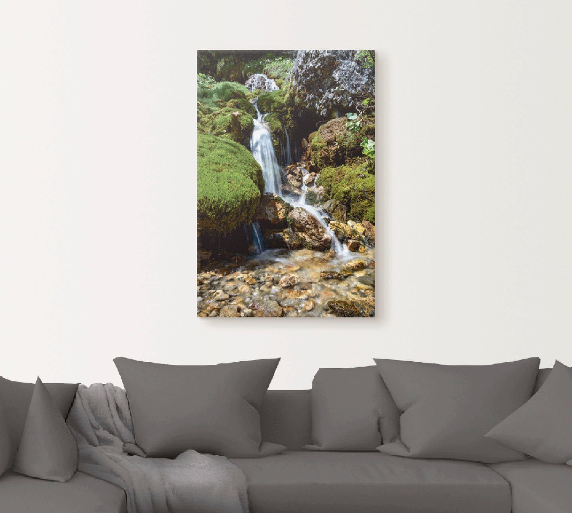 Artland Artprint Kleine waterval in de bergen als artprint op linnen, poster, muursticker in verschillende maten