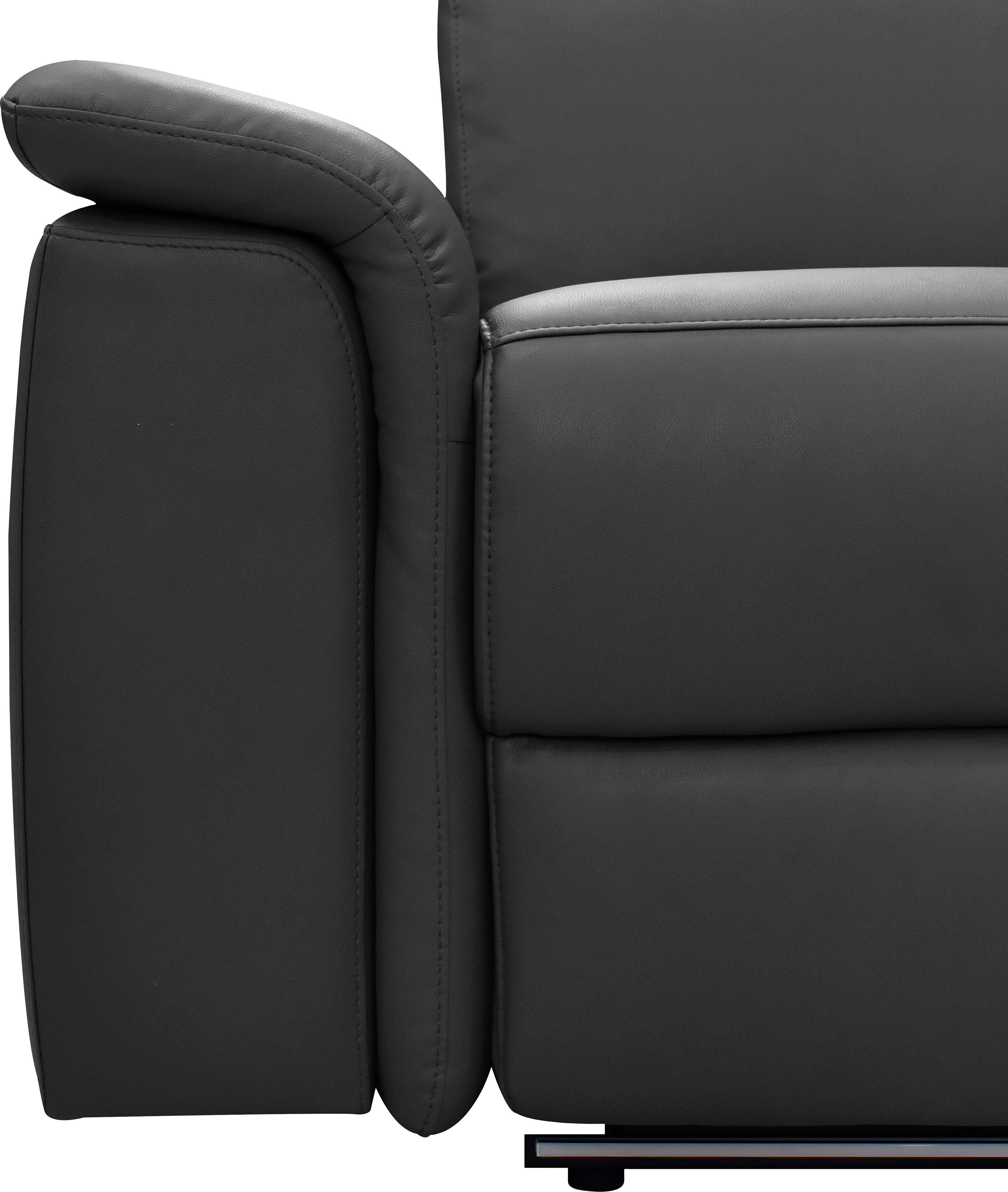 Places of Style Hoekbank Pareli, L-model, 259 cm, met récamier, echt leer, imitatieleer, weefstof