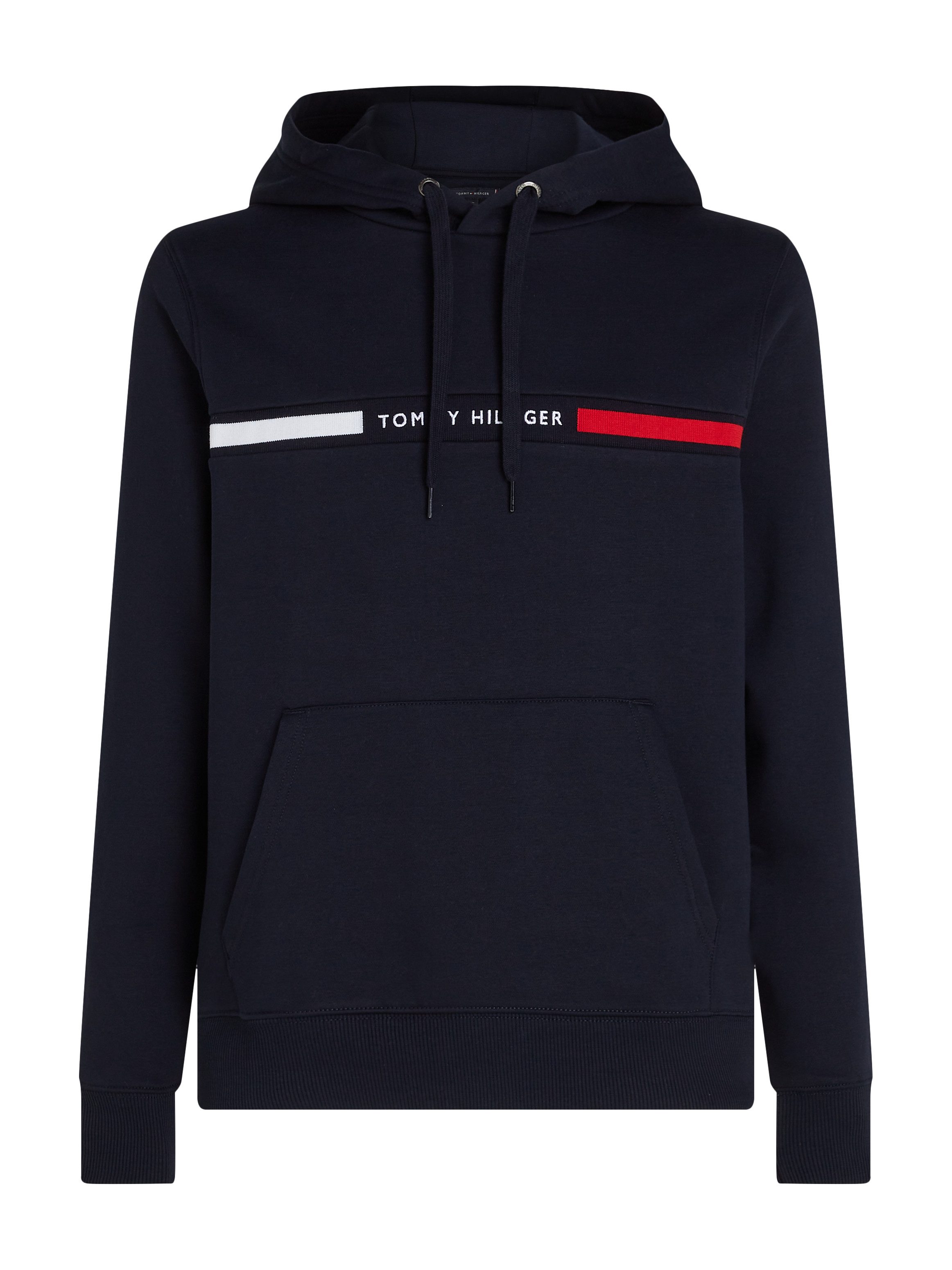 Tommy Hilfiger Hoodie HILFIGER CHEST INSERT HOODY met capuchon, kangoeroezak, logo-inscriptie