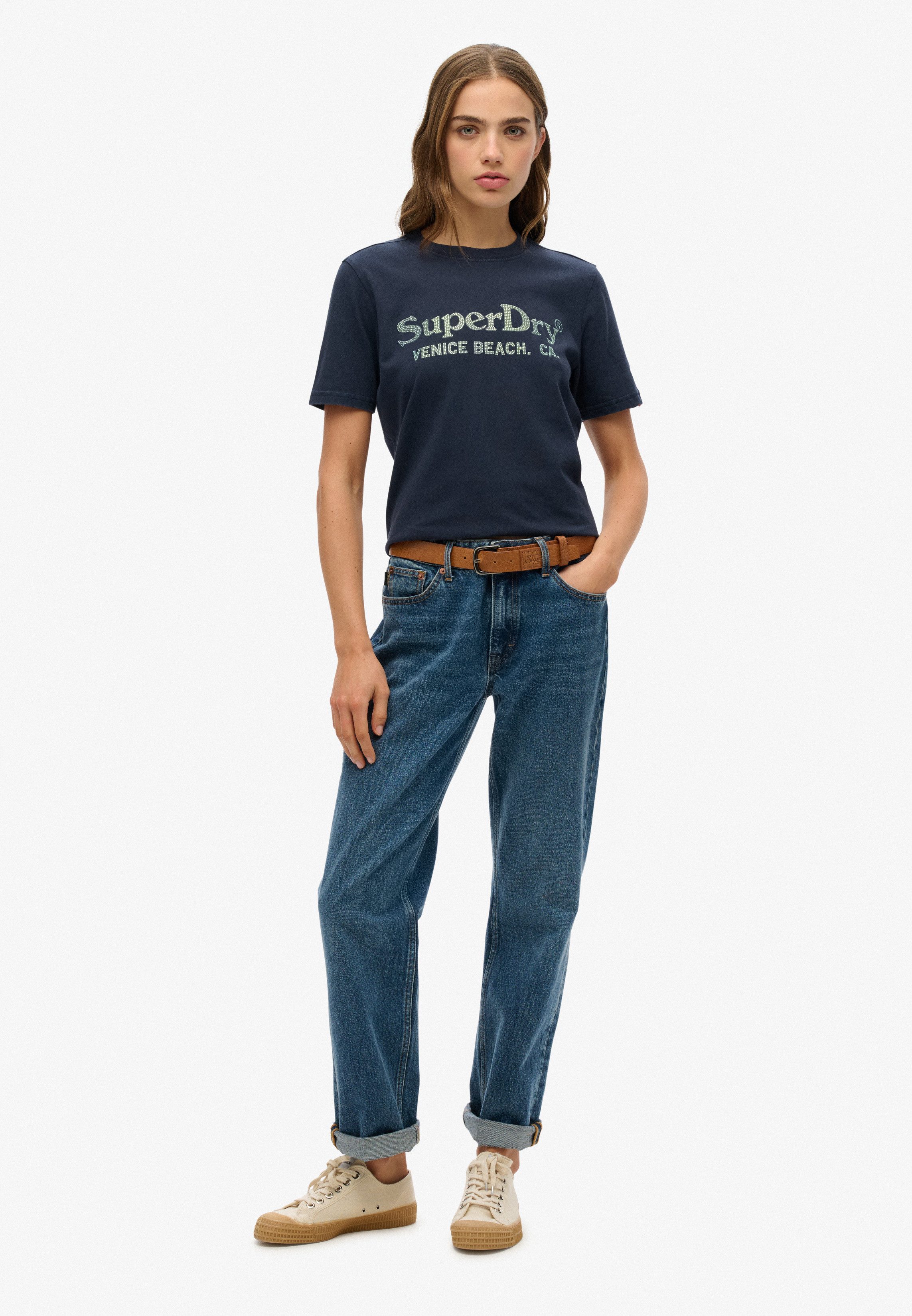 Superdry Shirt met korte mouwen VENUE METALLIC RELAXED TEE