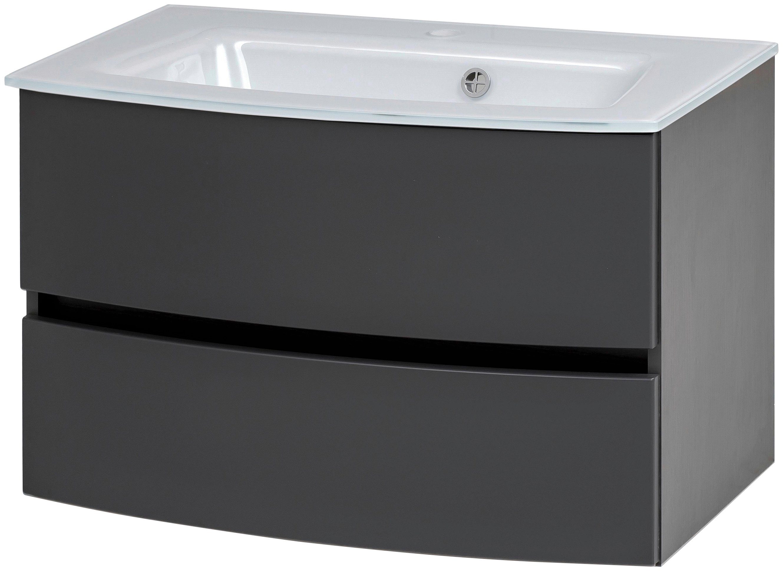 welltime Wastafelonderkast Kaunas Breedte 80 cm, met soft-closetechniek functie wastafelmeubels grijs