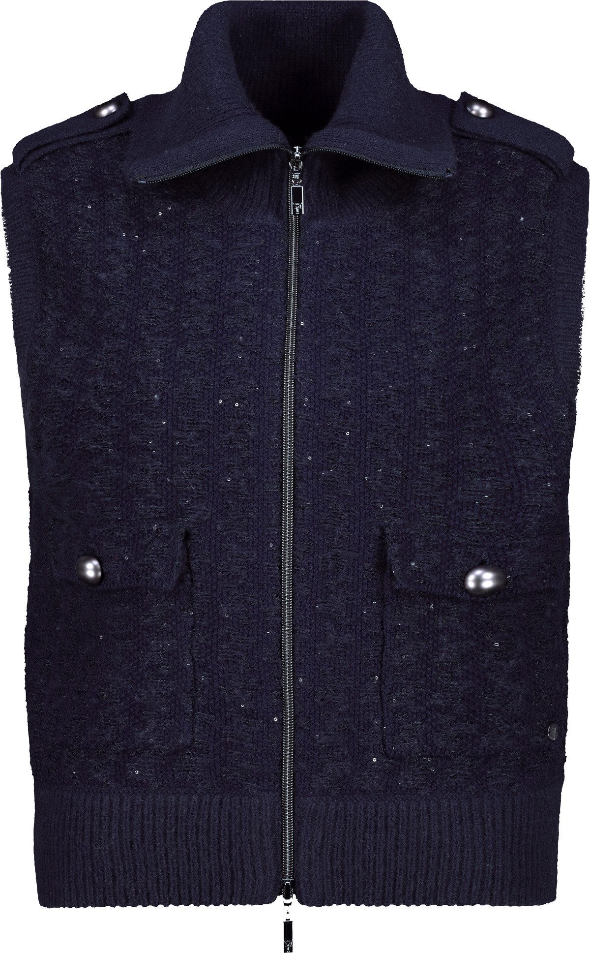 Monari Vest Regular fit met ronde hals met opstaande kraag