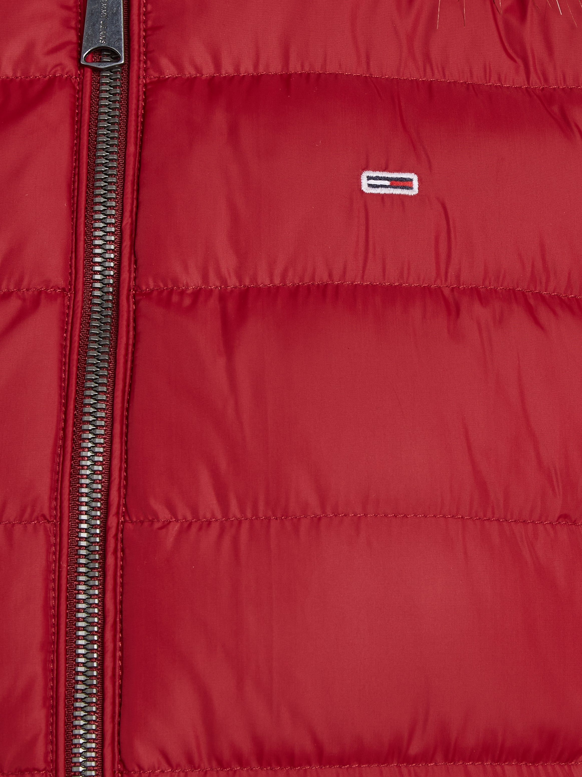TOMMY JEANS Donsjack BASIC HOODED DOWN JACKET met imitatiebont aan de capuchon & tommy jeans-merklabel