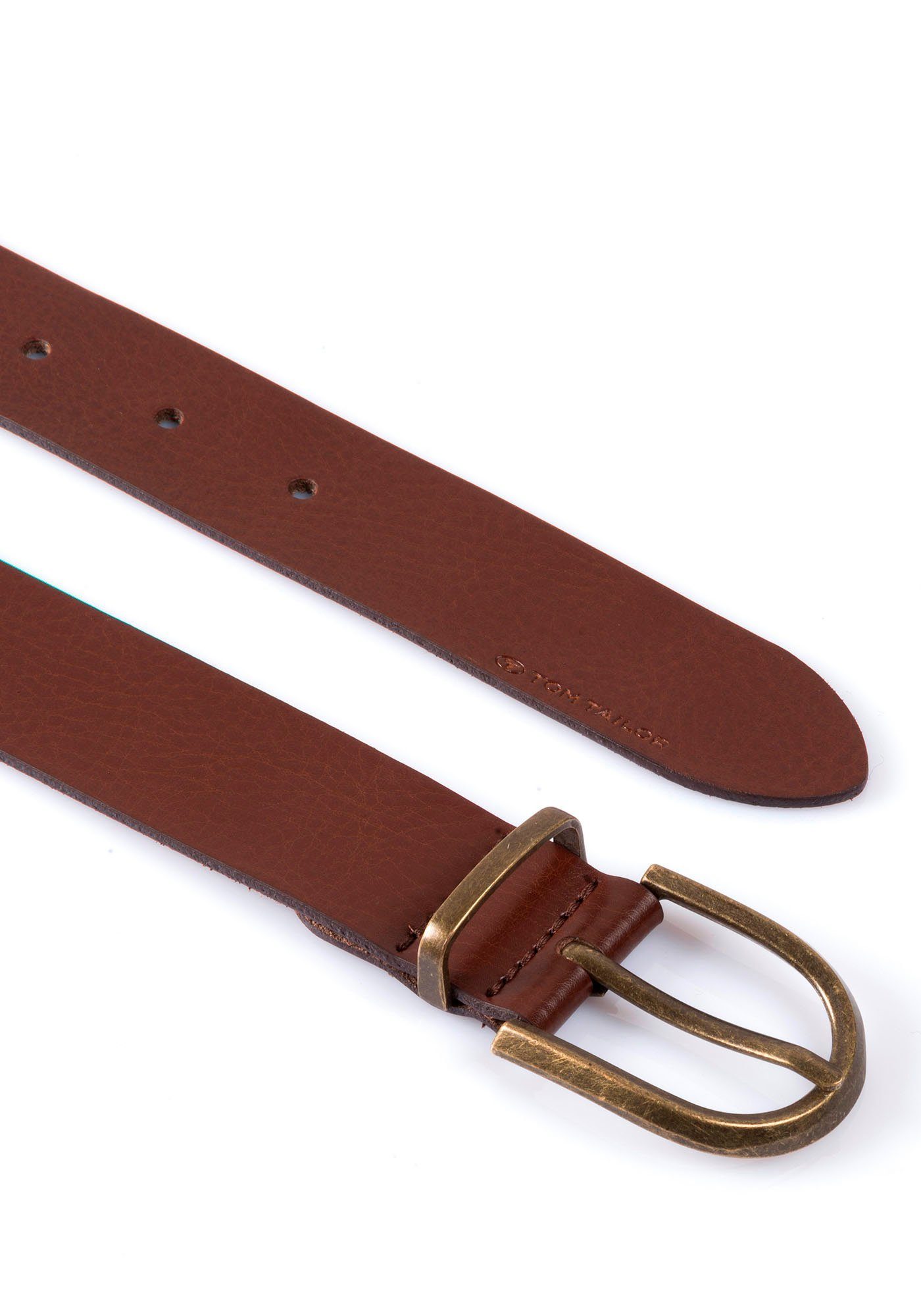 Tom Tailor Leren riem TTSYLKE 3 cm brede damesriem, sluiting in vintage-look, puur leer