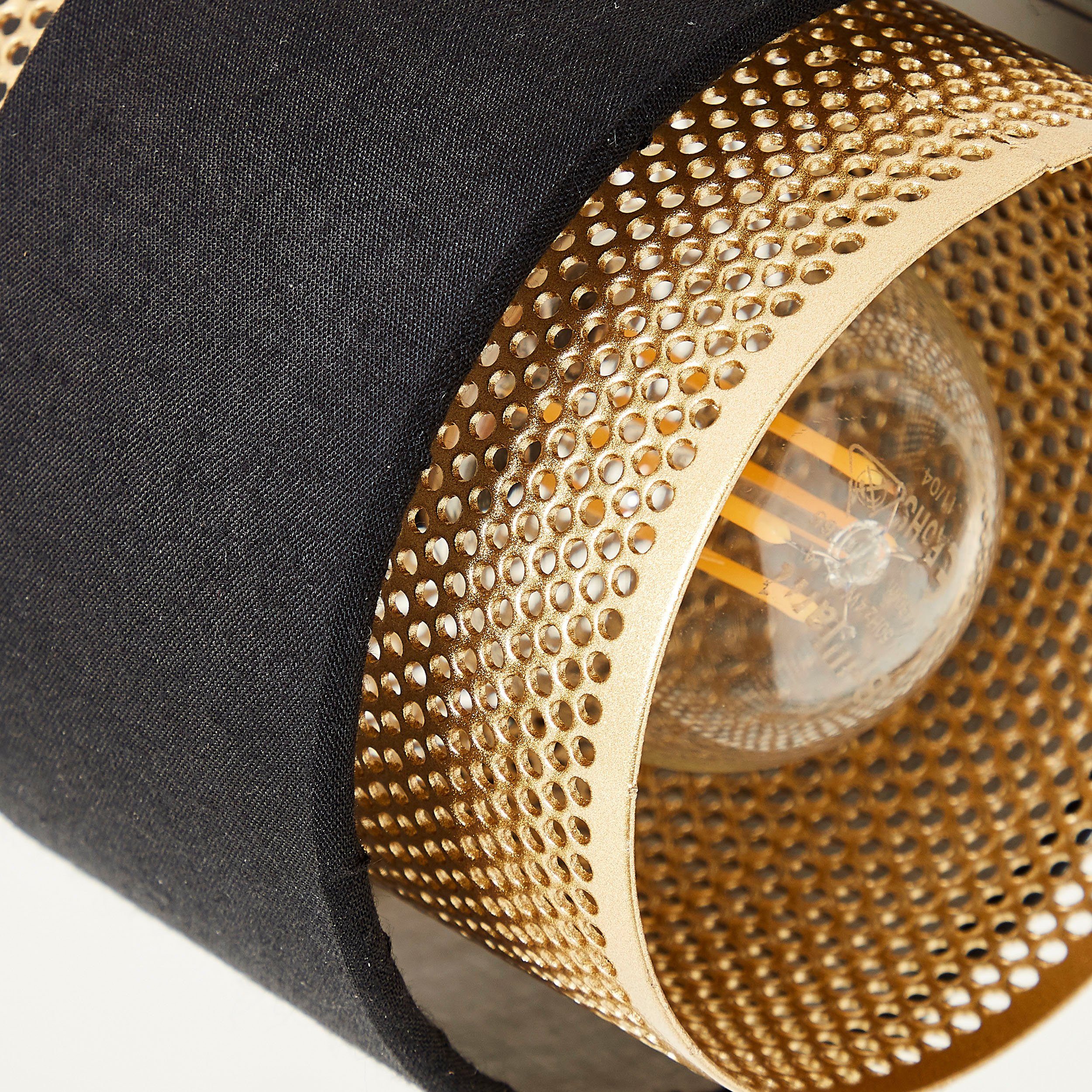 Brilliant Leuchten Plafondspot Grove Breedte 50 cm, E14, metaal/textiel, zwart goudkleurig