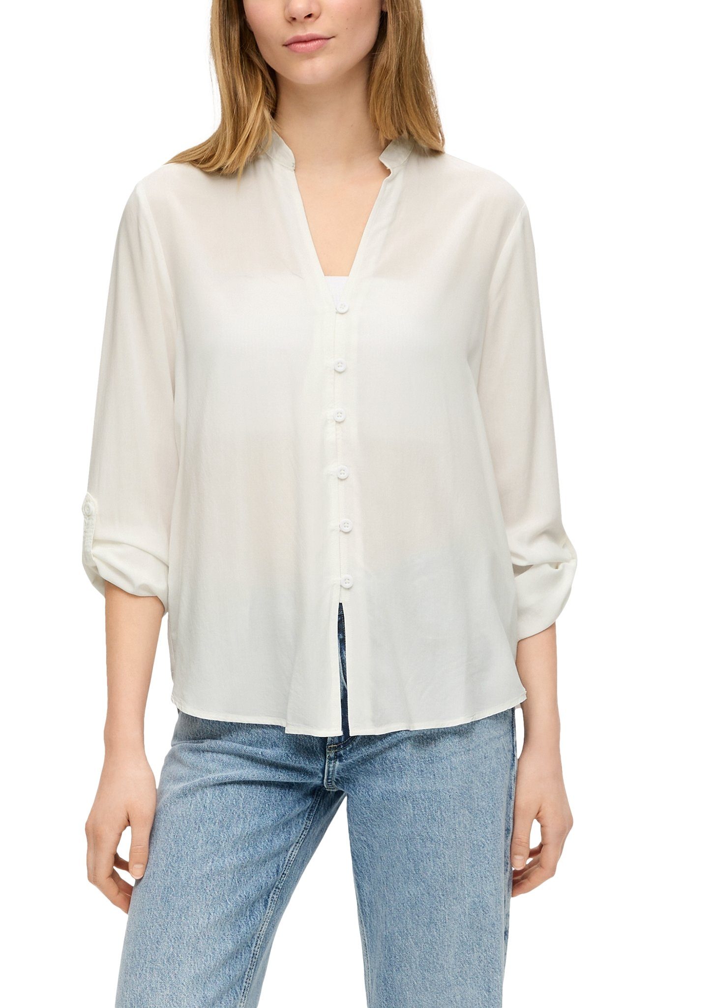 Q S by s.Oliver blouse gebroken wit