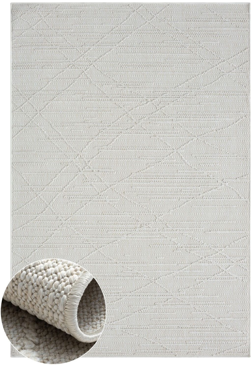 Myflair Möbel & Accessoires Vloerkleed Pluche voorraadopruiming Uni-kleuren, hoog-laag effect, geschikt voor buiten, balkon, terras