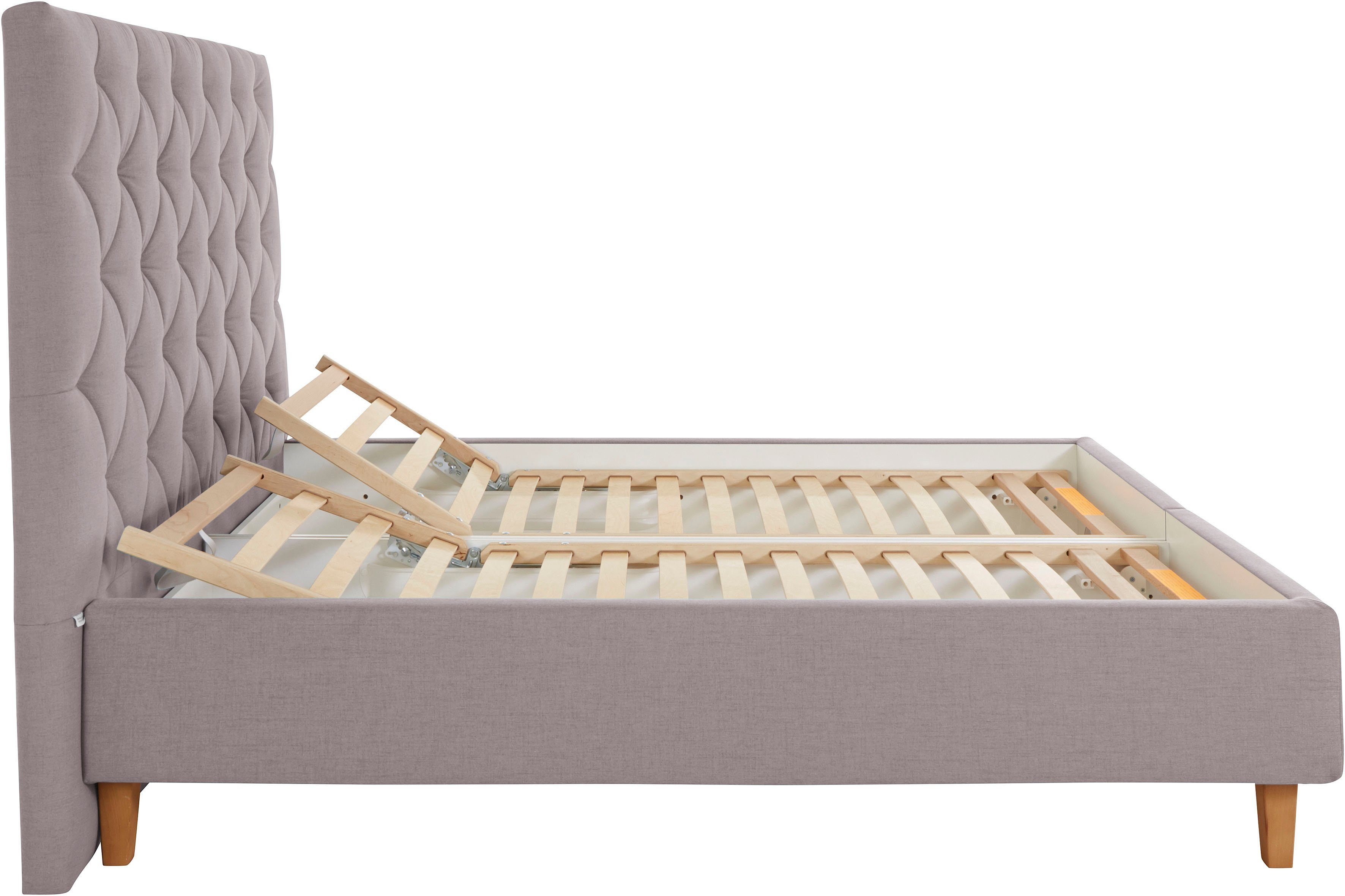 Guido Maria Kretschmer Home&Living Gestoffeerd bed Sunley 140 Kruisstiksel, hoofdbordhoogte 142 cm, zonder of met matras/lattenbodem