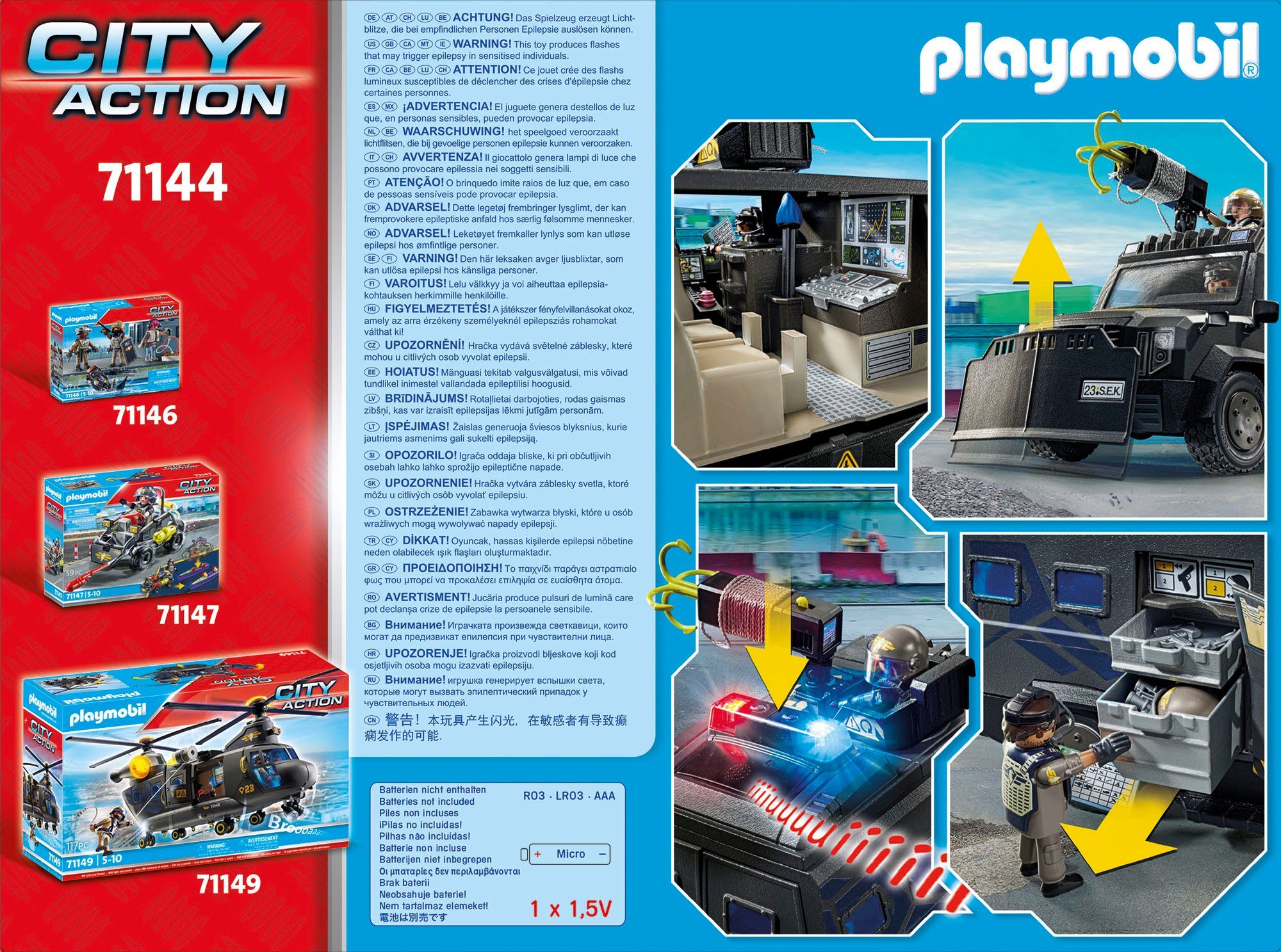 Playmobil® Constructie-speelset SWAT terreinvoertuig (71144), My Action Heroes (73-delig)