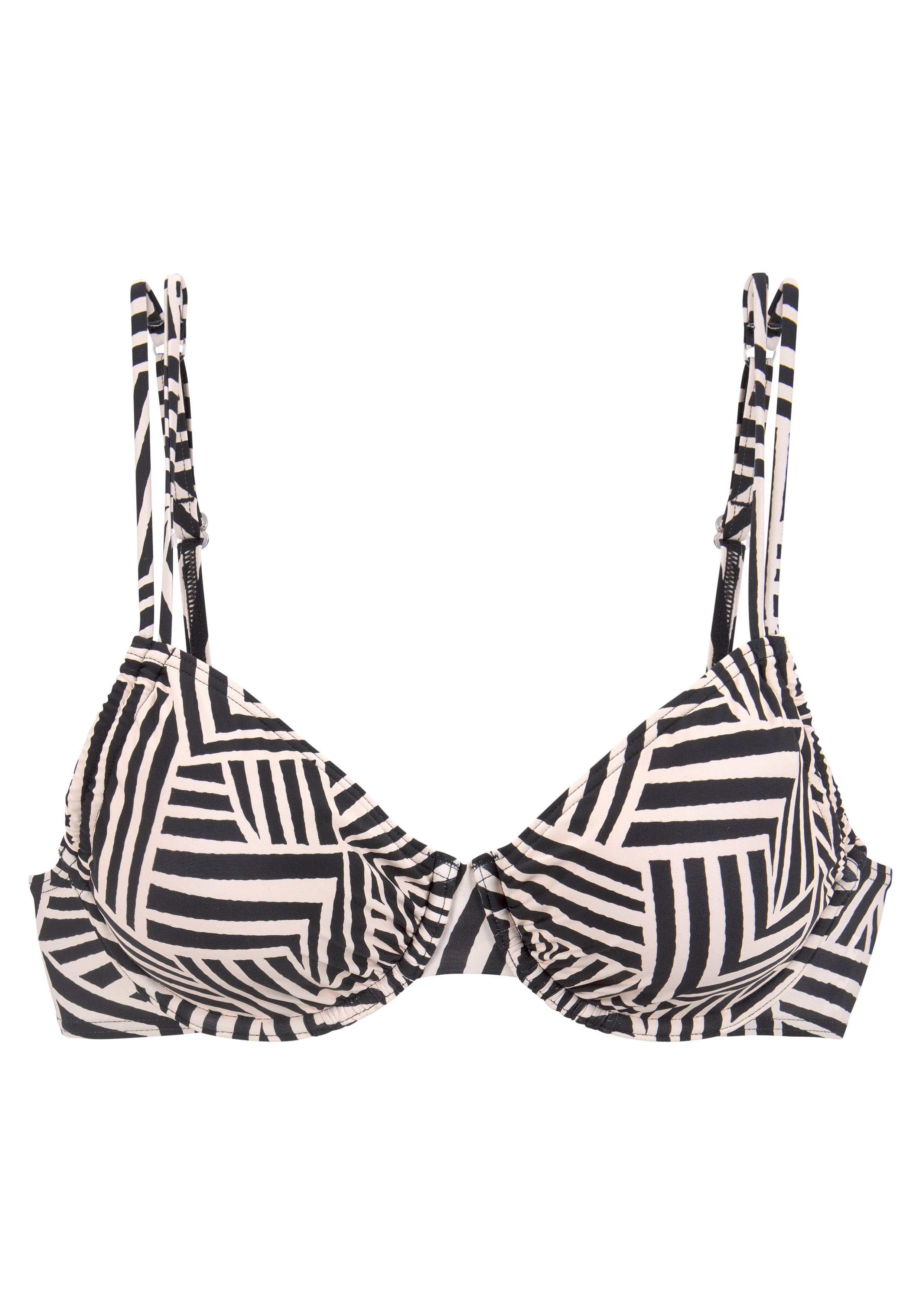 Lascana Bikinitop met beugels Cleo met geometrische print