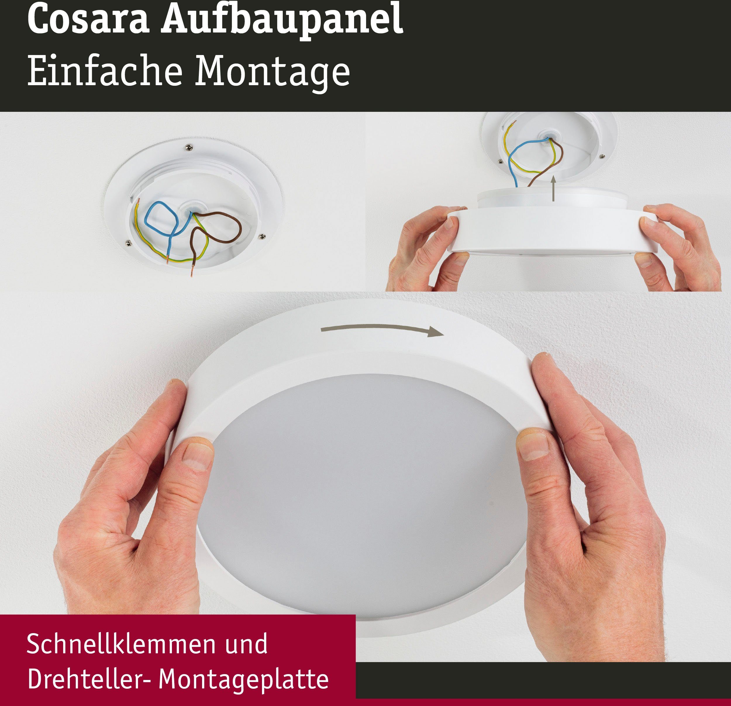 Paulmann Led-paneel Cosara 15W 3000K 300mm IP44