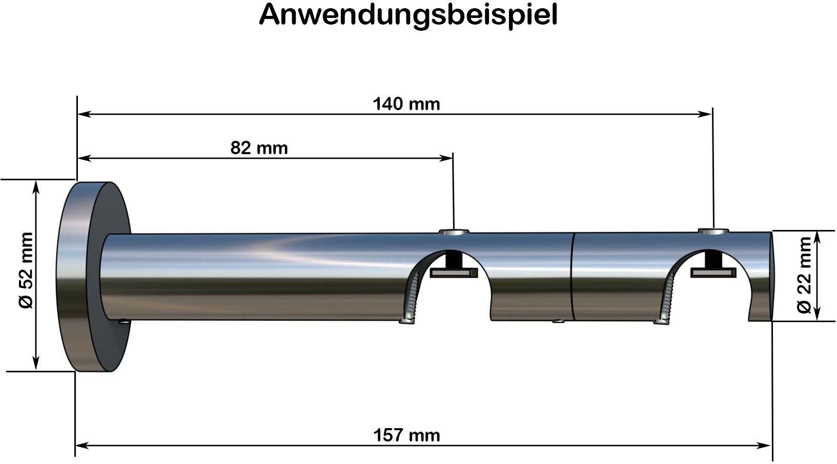 indeko Combinatie drager Ø 20 mm voor gordijnroedes en binnenrailsysteem (1 stuk)