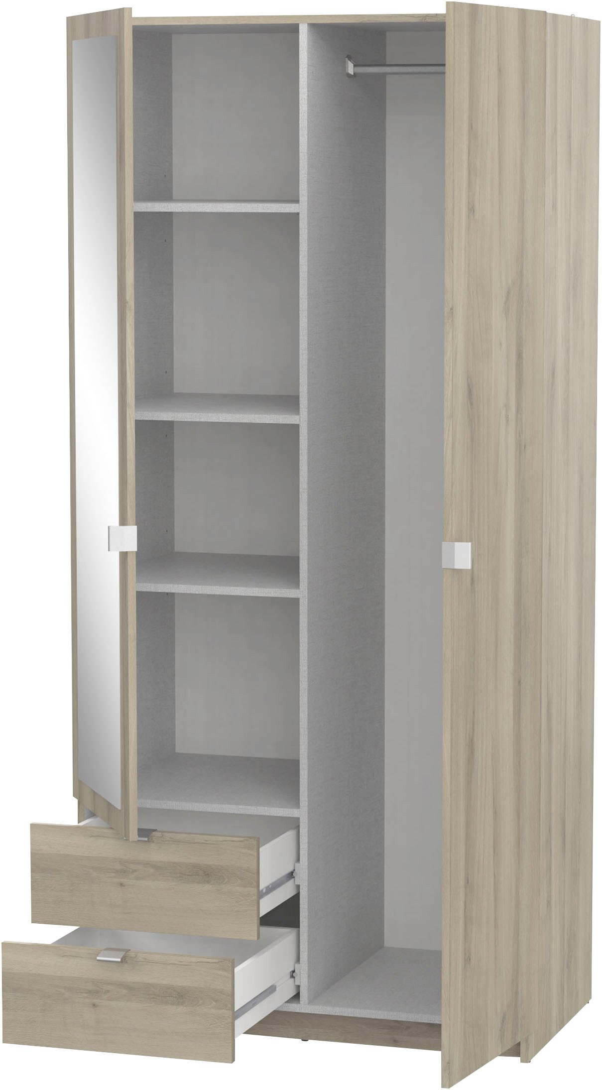 Demeyere GROUP Kledingkast Mellie KAST 2-DEUR 1 SPIEGEL 2 LADES
