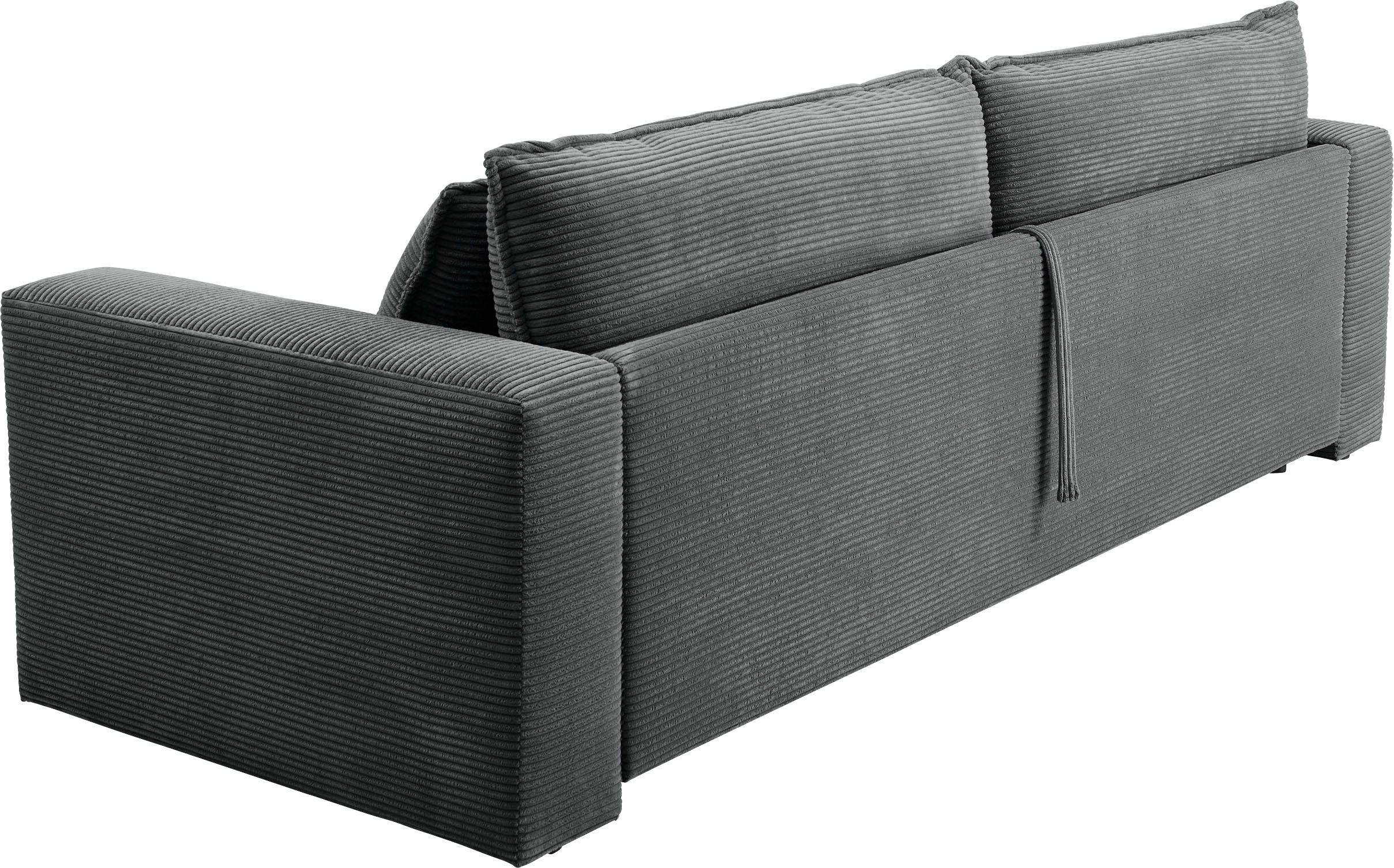 Places of Style 3-zitsbank PIAGGE Cord-bekleding - met slaapfunctie en bedkist, met praktische topmatras