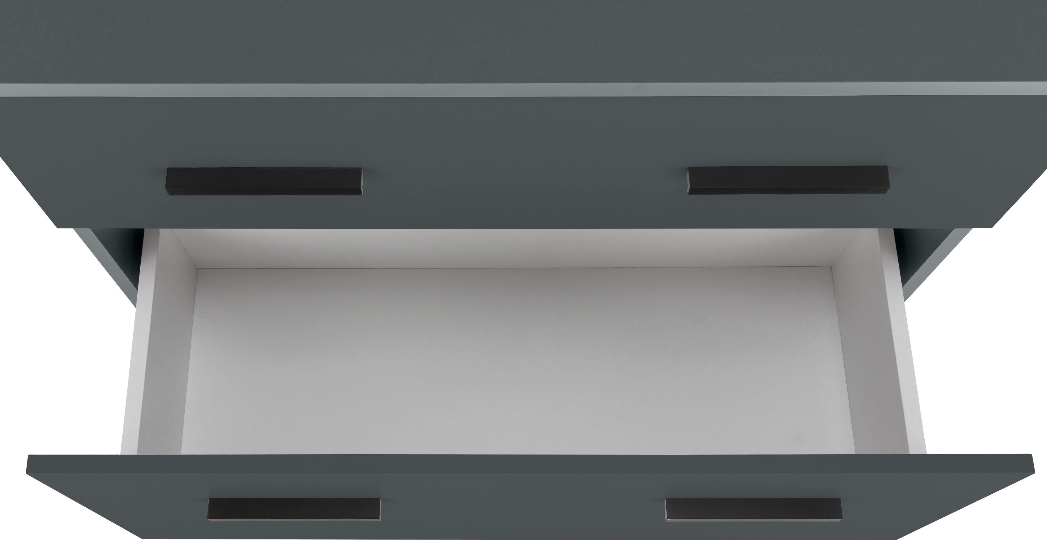 INOSIGN Wastafelonderkast Skara met klep en lade, zwarte grepen, breedte 80 cm, hoogte 55 cm
